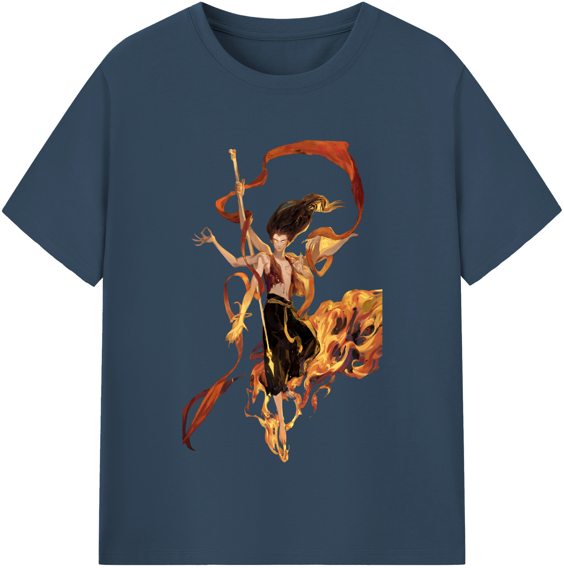 （画像用） Ne Zha 2 ナタ 魔童の大暴れ レディースカジュアルプリントTシャツ（綿100％）