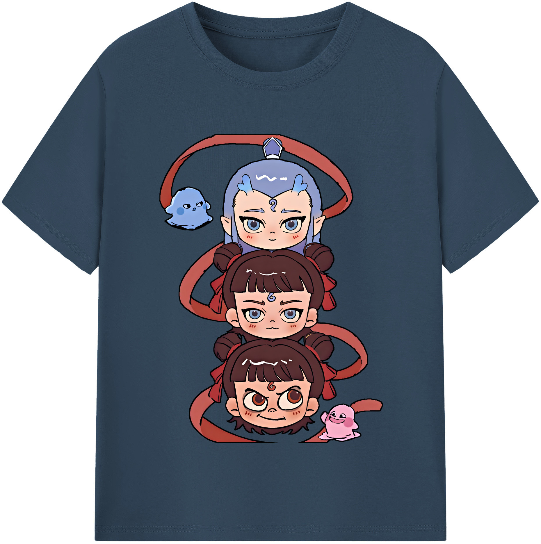 （画像用） Ne Zha 2 ナタ 魔童の大暴れ レディースカジュアルプリントTシャツ（綿100％）