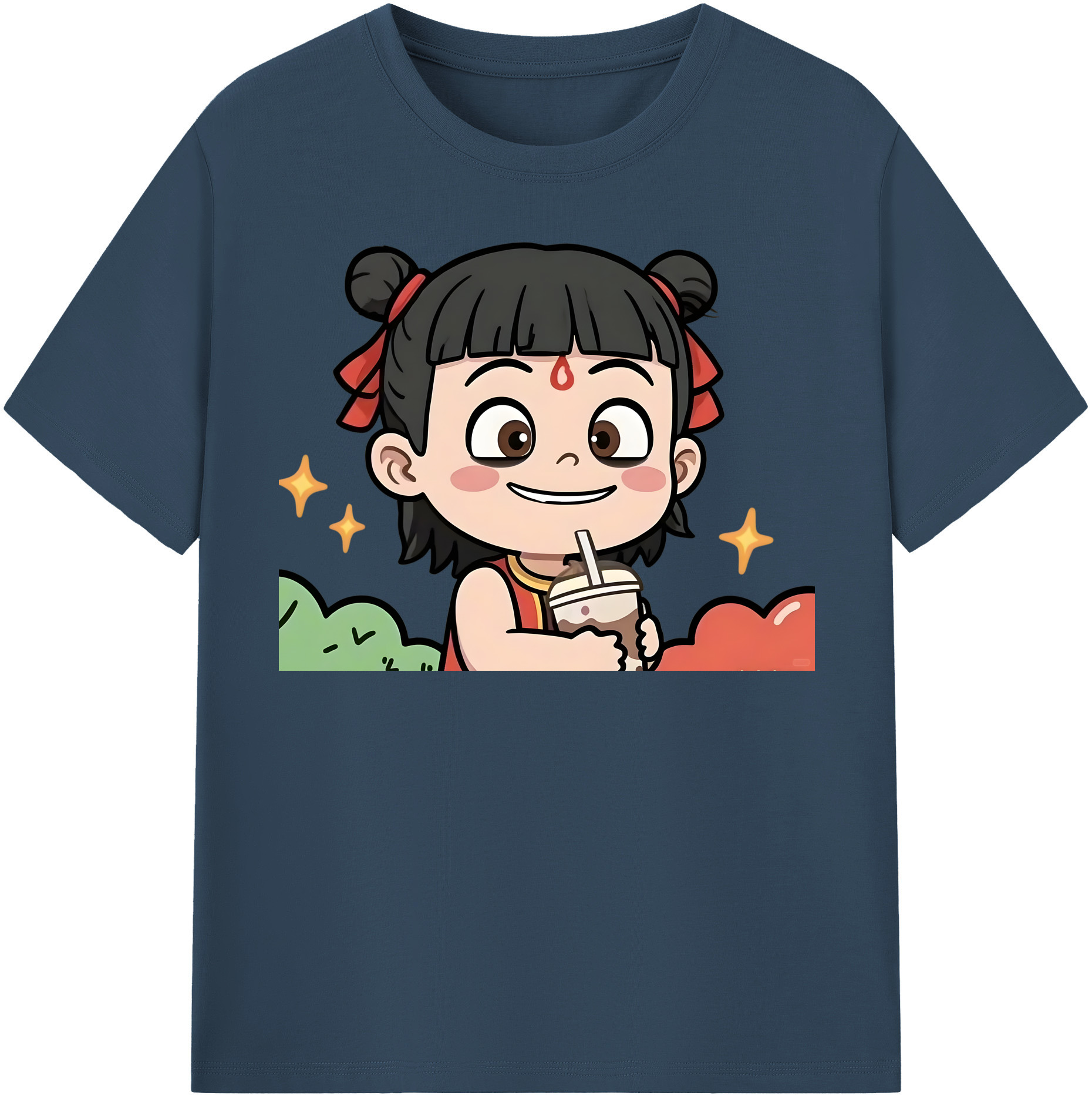 （画像用） Ne Zha 2 ナタ 魔童の大暴れ レディースカジュアルプリントTシャツ（綿100％）
