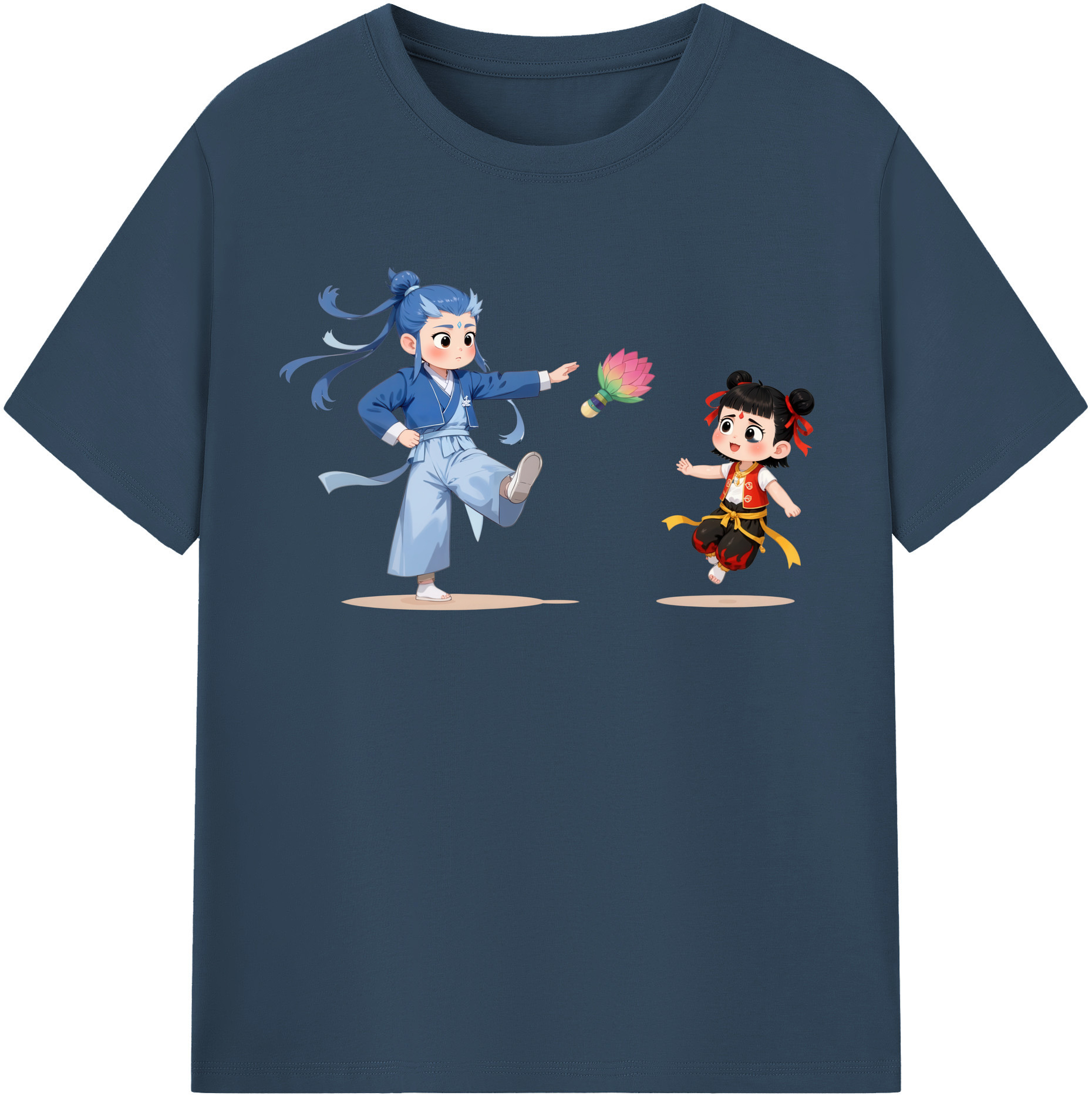 （画像用） Ne Zha 2 ナタ 魔童の大暴れ レディースカジュアルプリントTシャツ（綿100％）