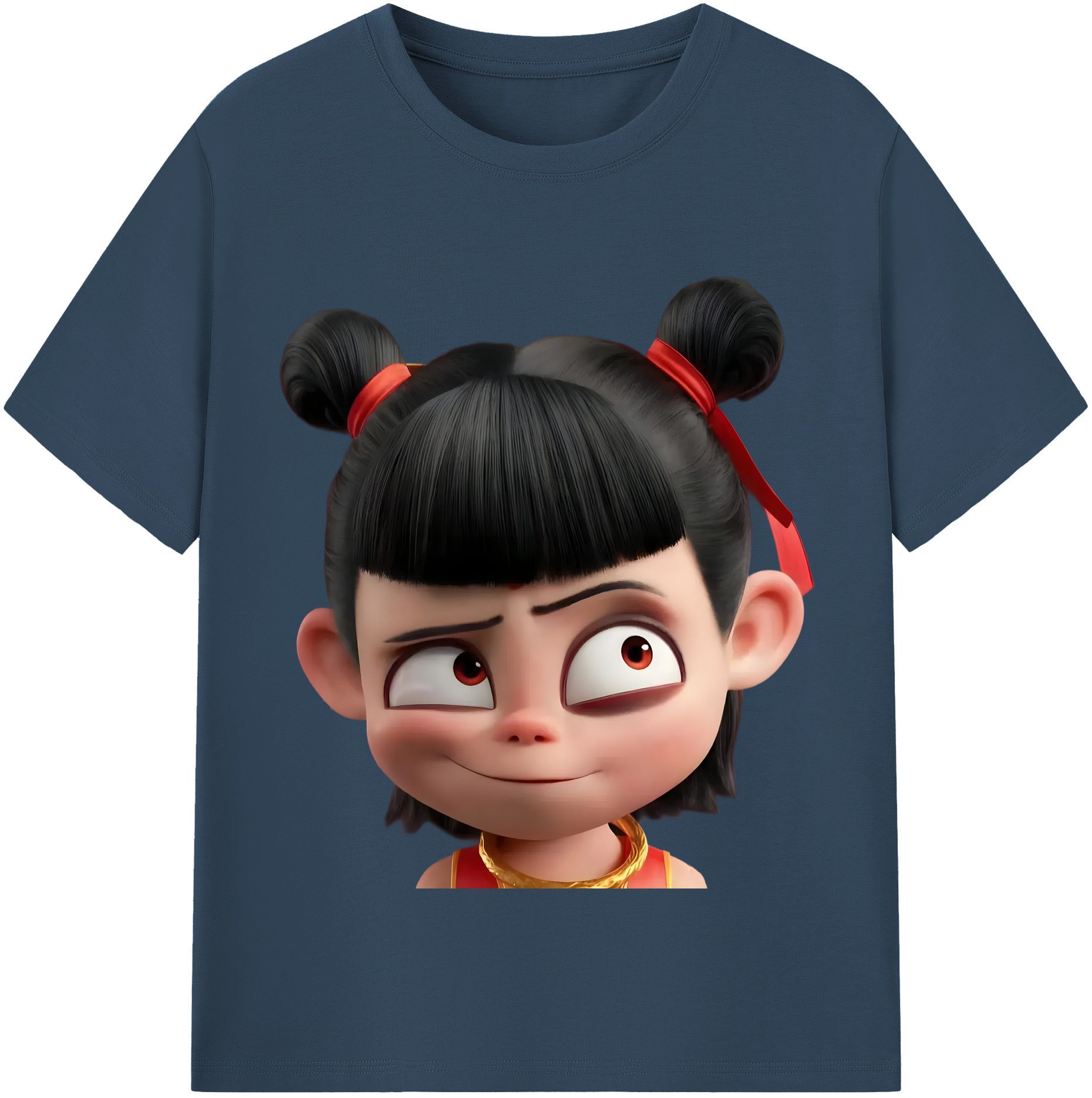 （画像用） Ne Zha 2 ナタ 魔童の大暴れ レディースカジュアルプリントTシャツ（綿100％）
