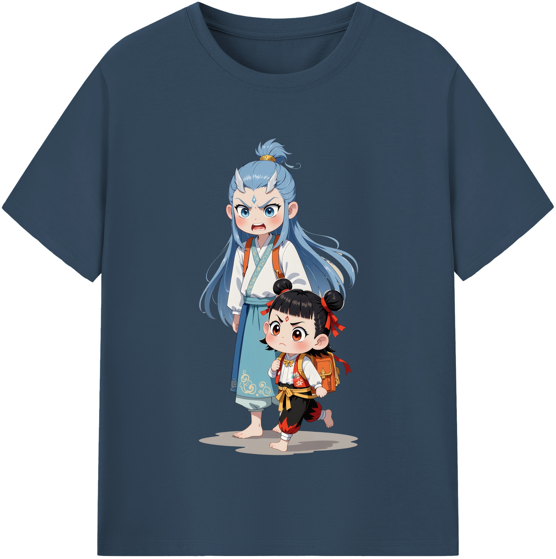 （画像用） Ne Zha 2 ナタ 魔童の大暴れ レディースカジュアルプリントTシャツ（綿100％）