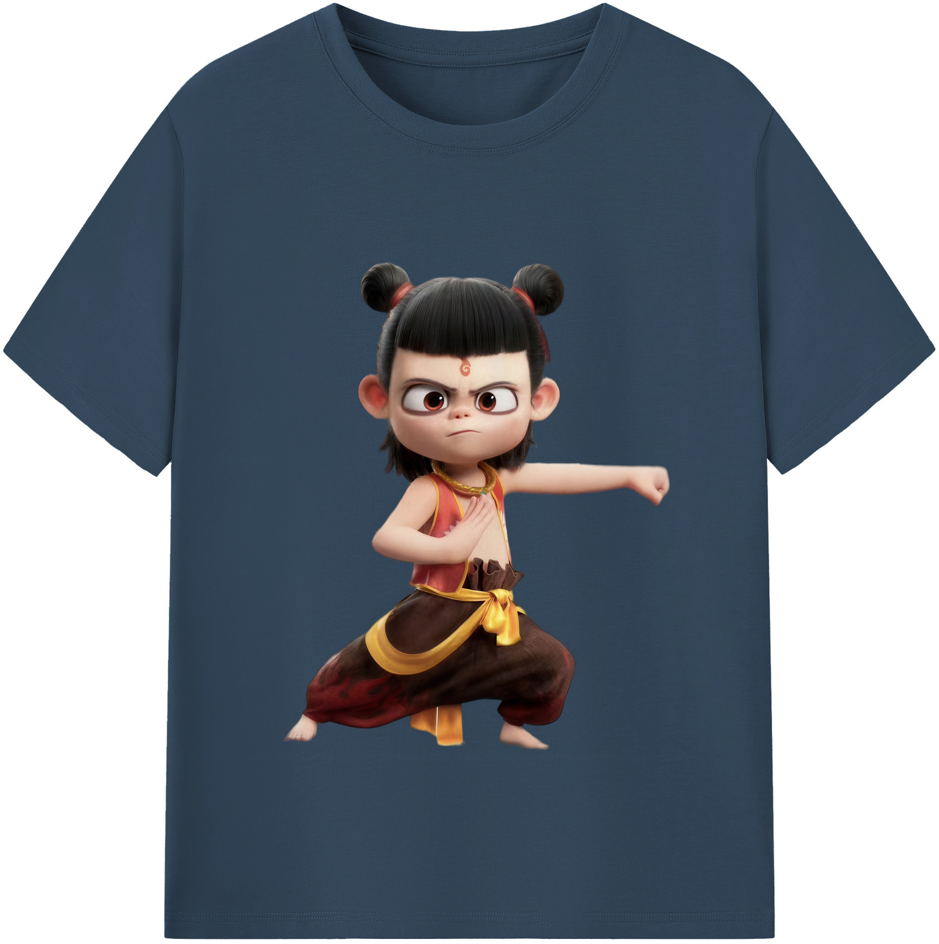 （画像用） Ne Zha 2 ナタ 魔童の大暴れ レディースカジュアルプリントTシャツ（綿100％）