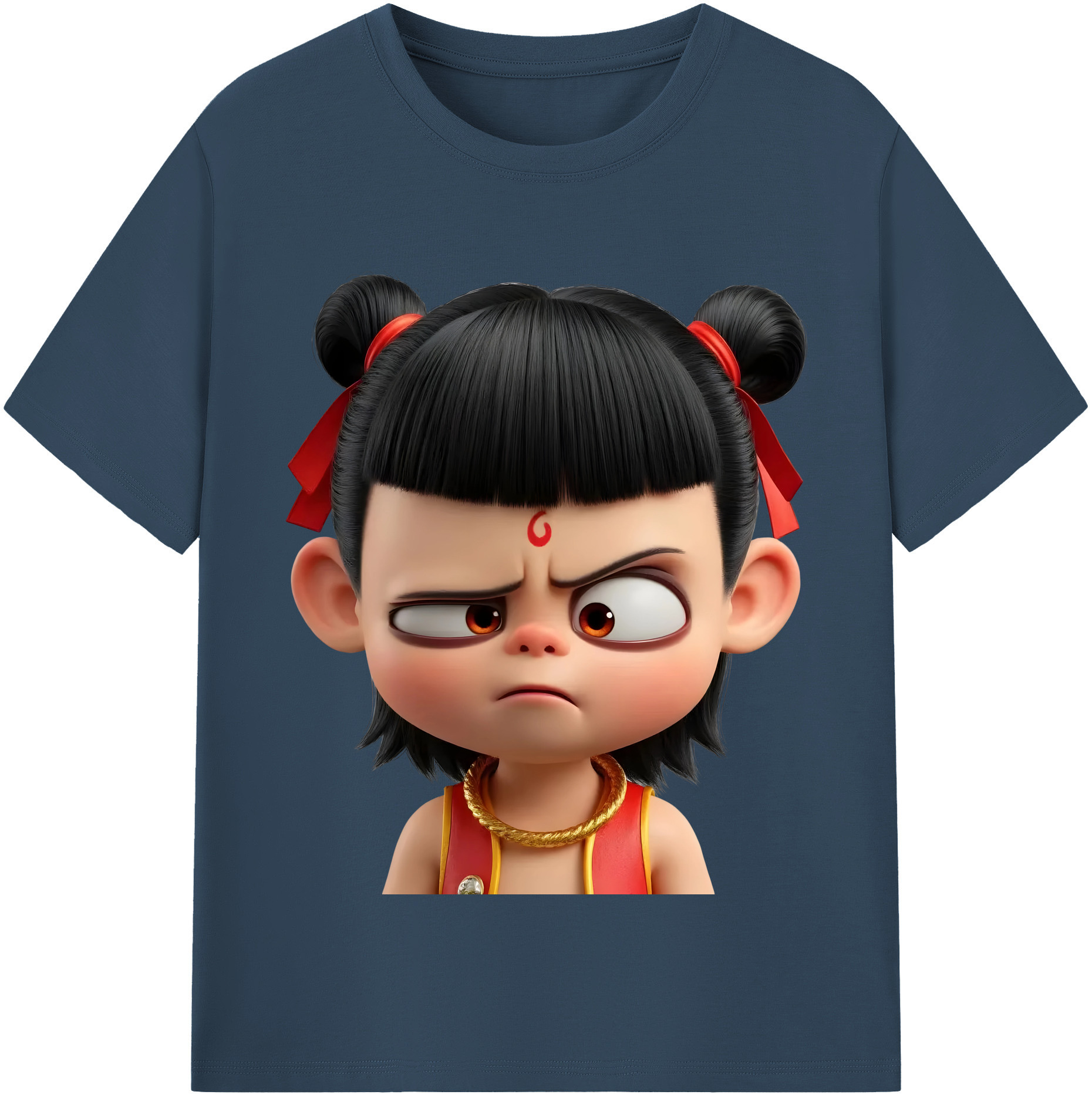 （画像用） Ne Zha 2 ナタ 魔童の大暴れ レディースカジュアルプリントTシャツ（綿100％）
