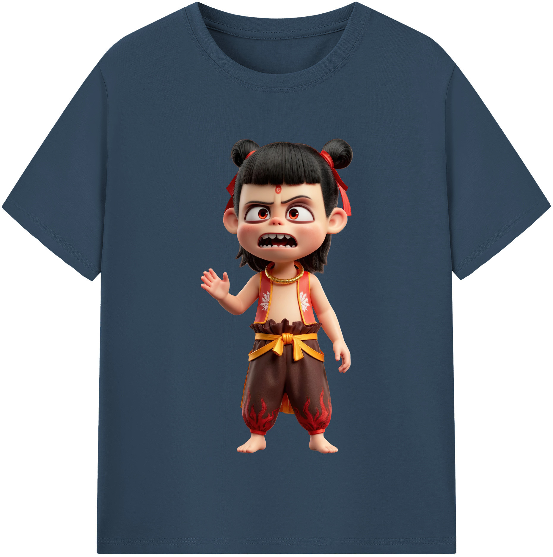 （画像用） Ne Zha 2 ナタ 魔童の大暴れ レディースカジュアルプリントTシャツ（綿100％）