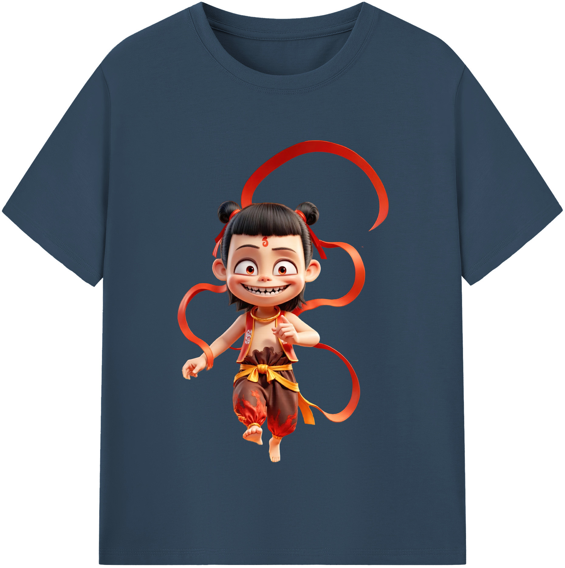 （画像用） Ne Zha 2 ナタ 魔童の大暴れ レディースカジュアルプリントTシャツ（綿100％）