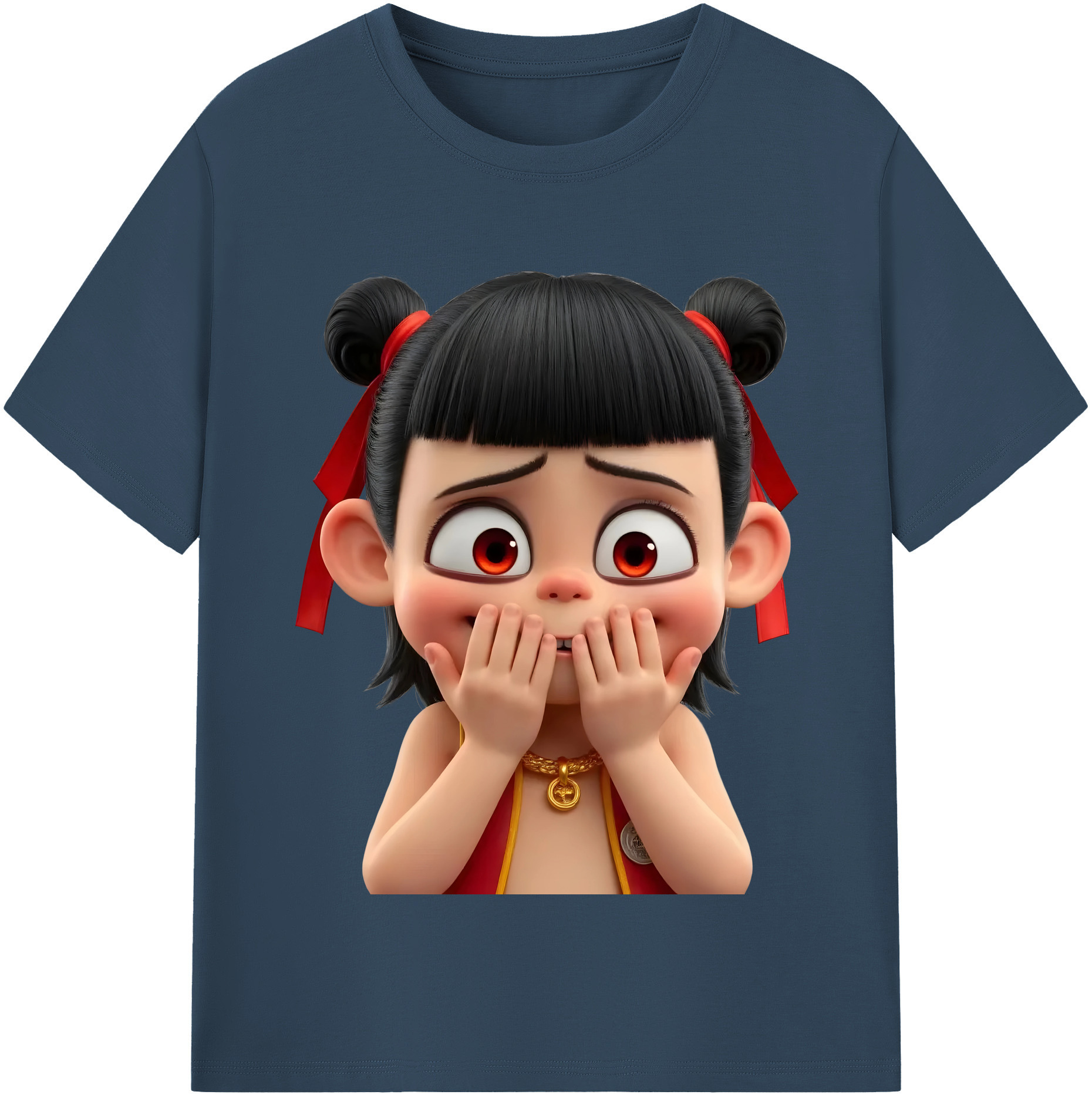 （画像用） Ne Zha 2 ナタ 魔童の大暴れ レディースカジュアルプリントTシャツ（綿100％）