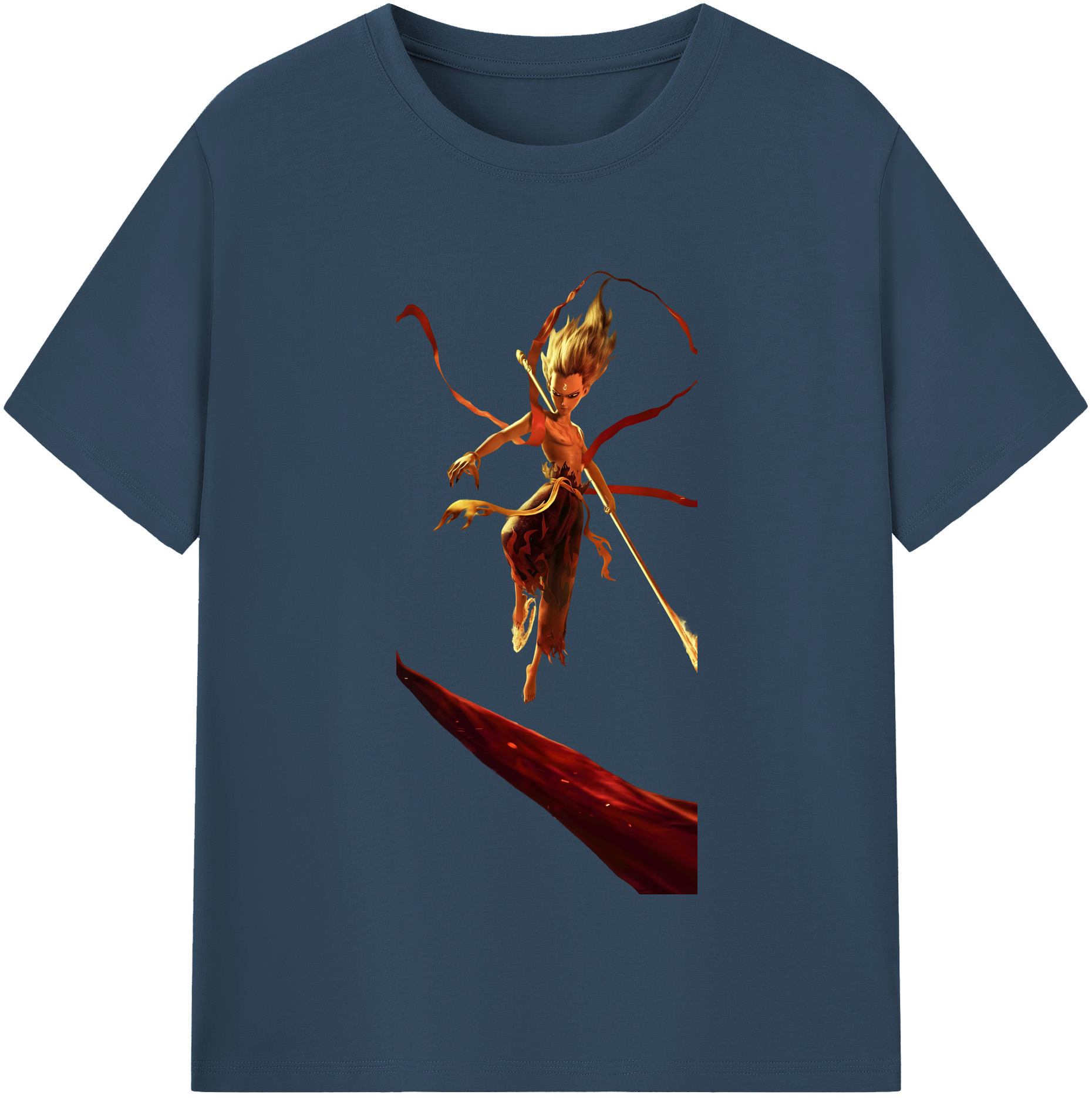 （画像用） Ne Zha 2 ナタ 魔童の大暴れ レディースカジュアルプリントTシャツ（綿100％）