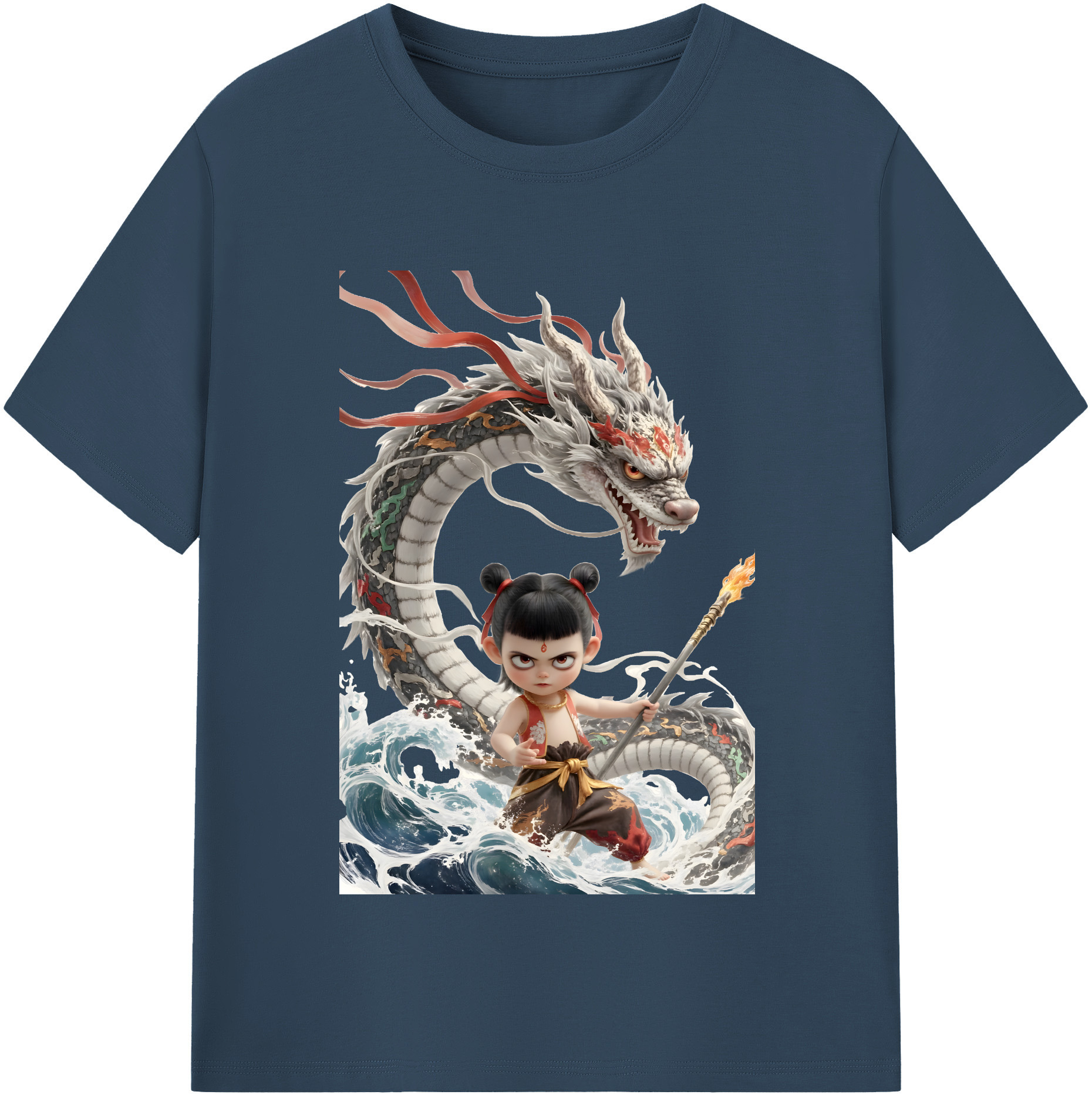 （画像用） Ne Zha 2 ナタ 魔童の大暴れ レディースカジュアルプリントTシャツ（綿100％）