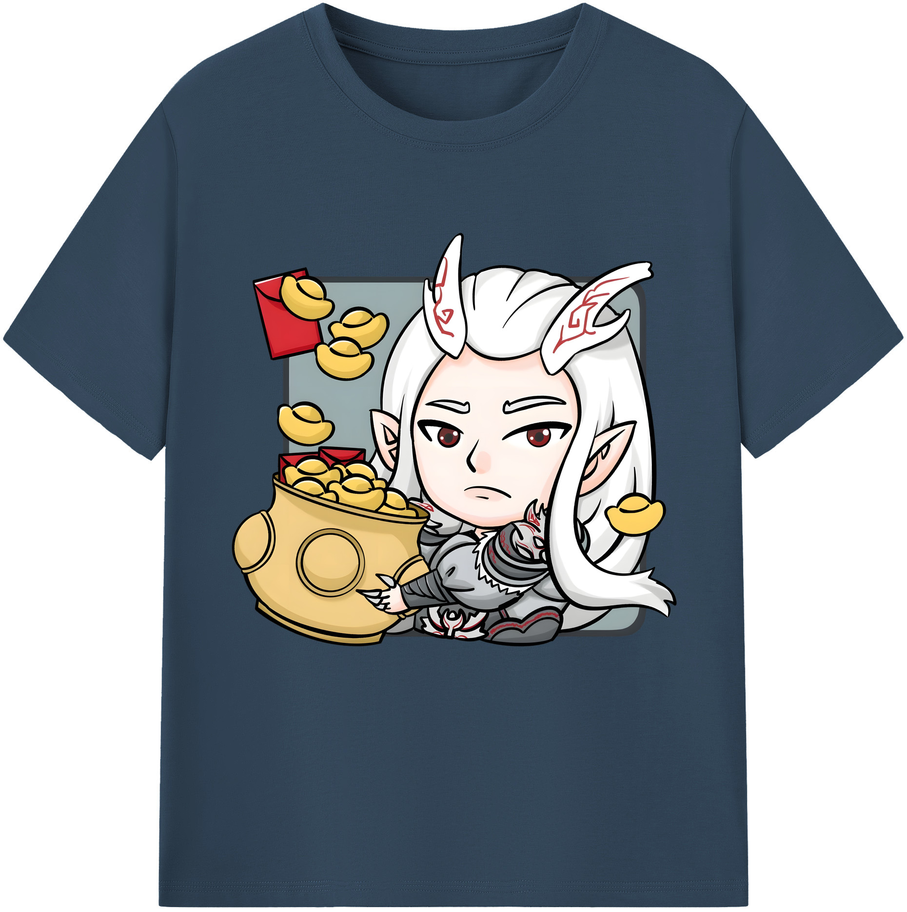 （画像用） Ne Zha 2 ナタ 魔童の大暴れ レディースカジュアルプリントTシャツ（綿100％）