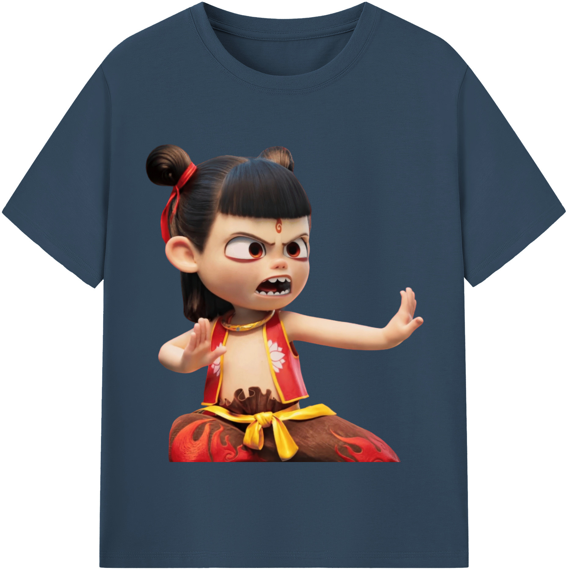 （画像用） Ne Zha 2 ナタ 魔童の大暴れ レディースカジュアルプリントTシャツ（綿100％）