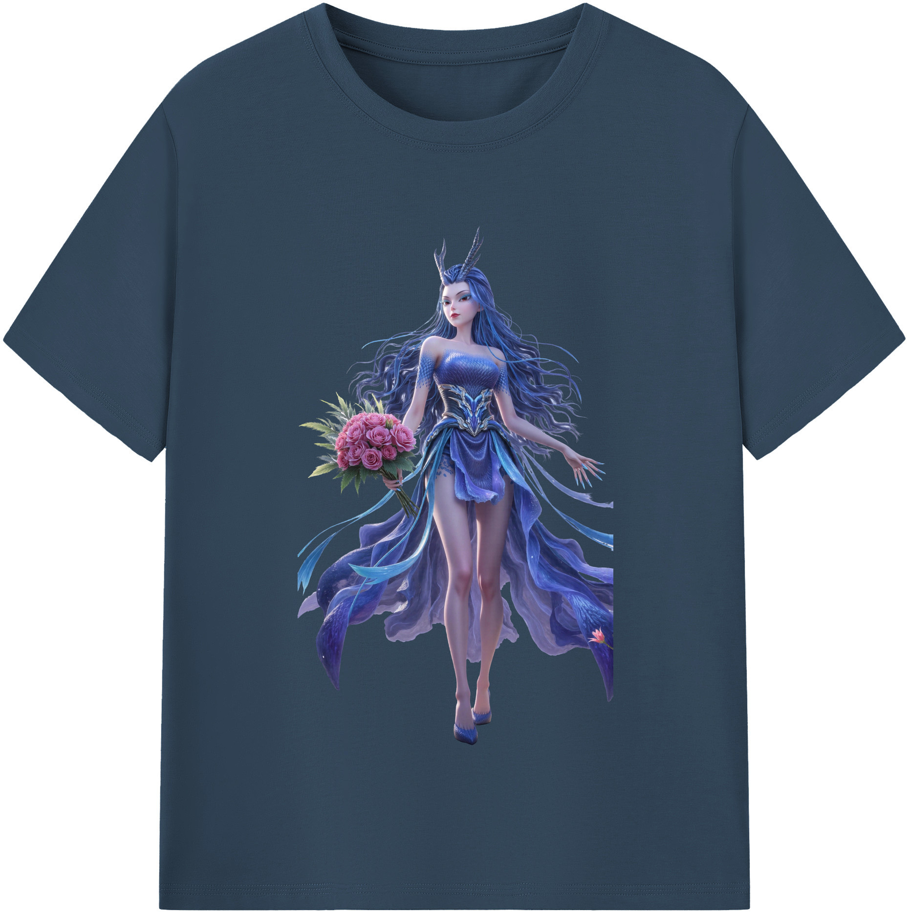 （画像用） Ne Zha 2 ナタ 魔童の大暴れ レディースカジュアルプリントTシャツ（綿100％）