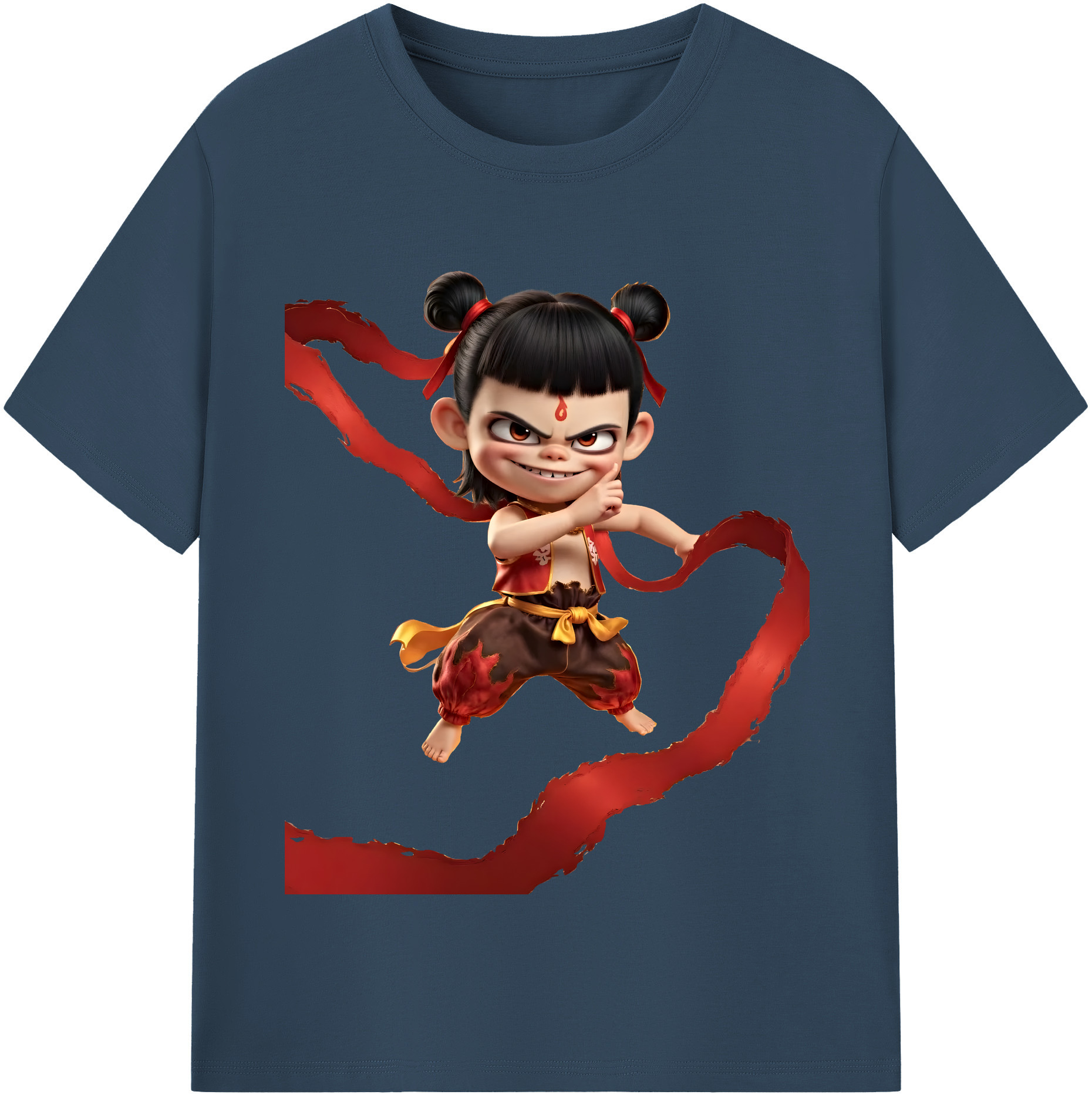 （画像用） Ne Zha 2 ナタ 魔童の大暴れ レディースカジュアルプリントTシャツ（綿100％）
