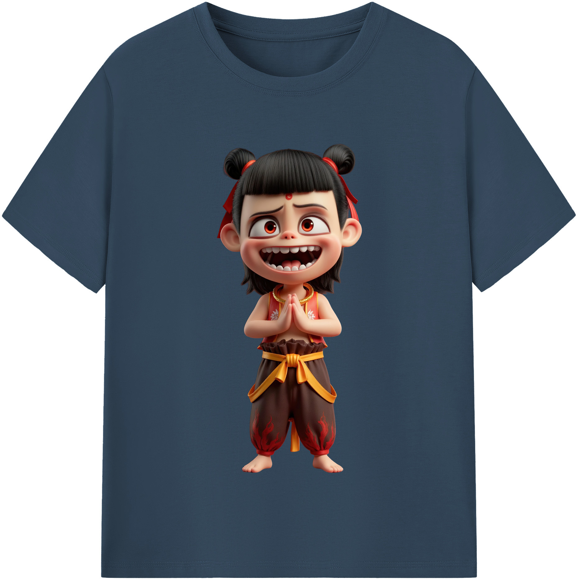 （画像用） Ne Zha 2 ナタ 魔童の大暴れ レディースカジュアルプリントTシャツ（綿100％）