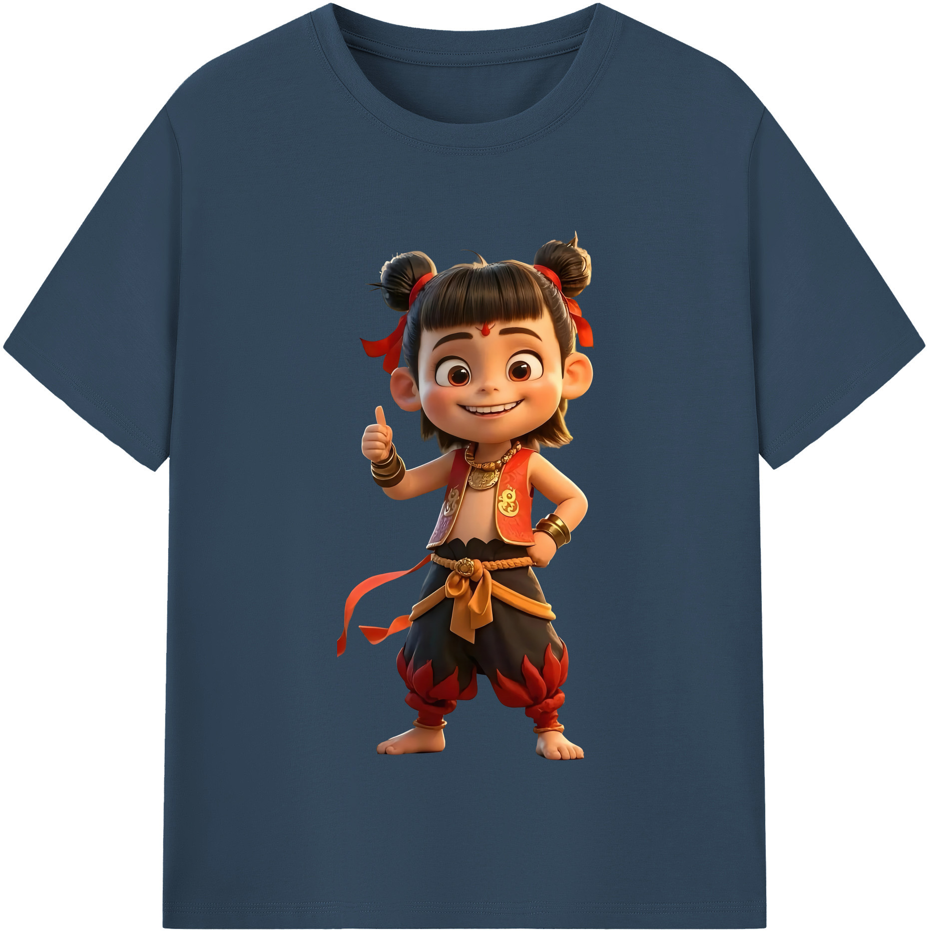 （画像用） Ne Zha 2 ナタ 魔童の大暴れ レディースカジュアルプリントTシャツ（綿100％）