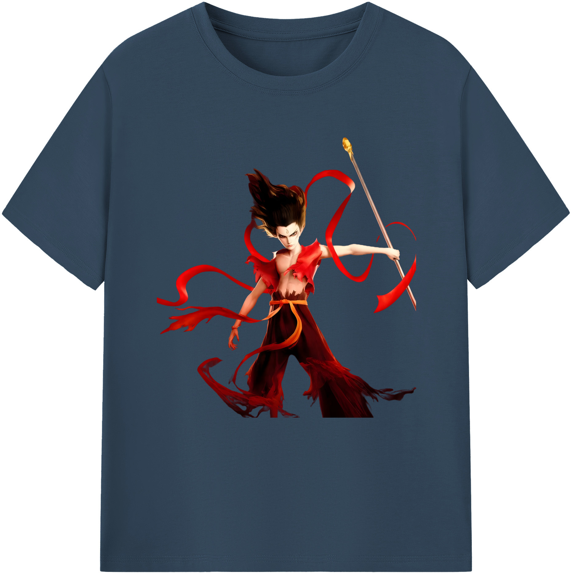 （画像用） Ne Zha 2 ナタ 魔童の大暴れ レディースカジュアルプリントTシャツ（綿100％）