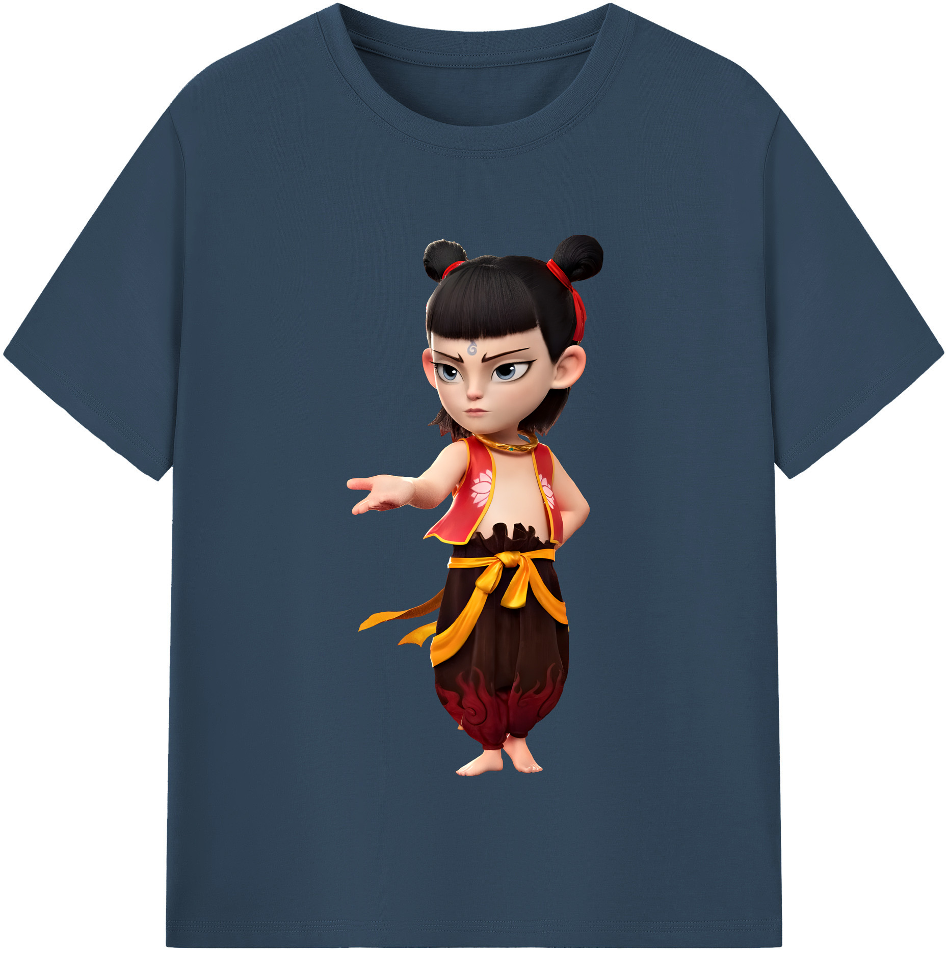 （画像用） Ne Zha 2 ナタ 魔童の大暴れ レディースカジュアルプリントTシャツ（綿100％）