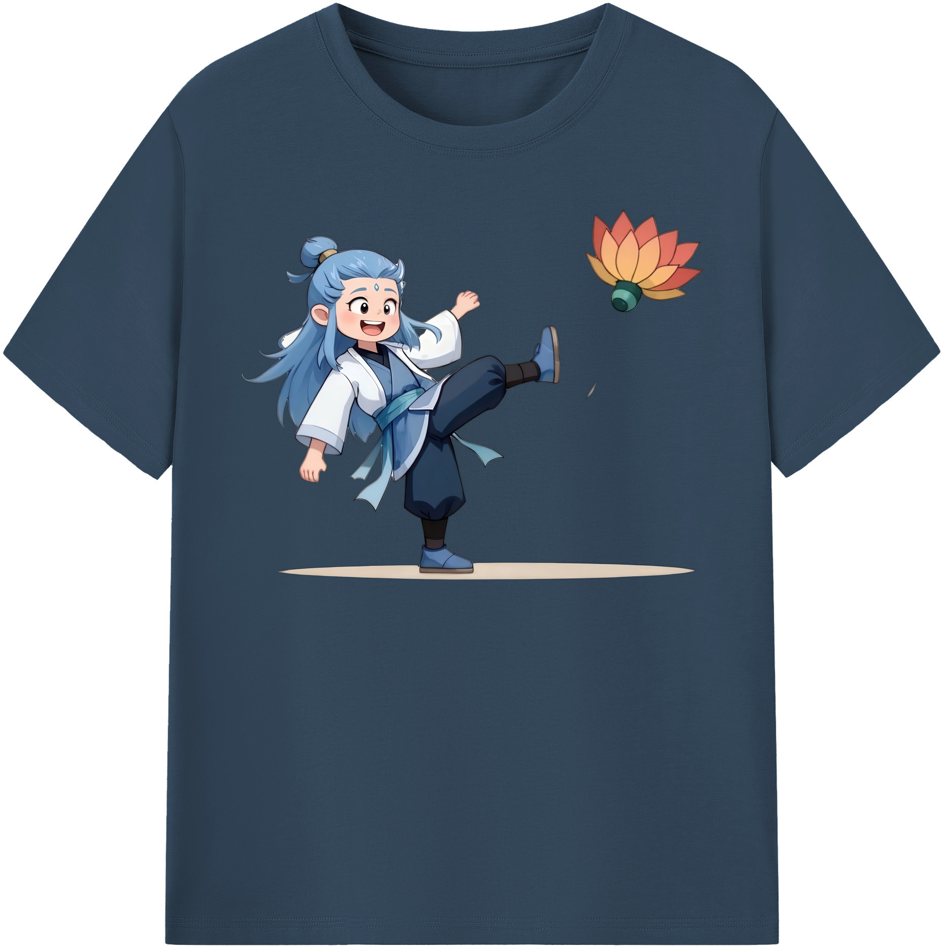 （画像用） Ne Zha 2 ナタ 魔童の大暴れ レディースカジュアルプリントTシャツ（綿100％）