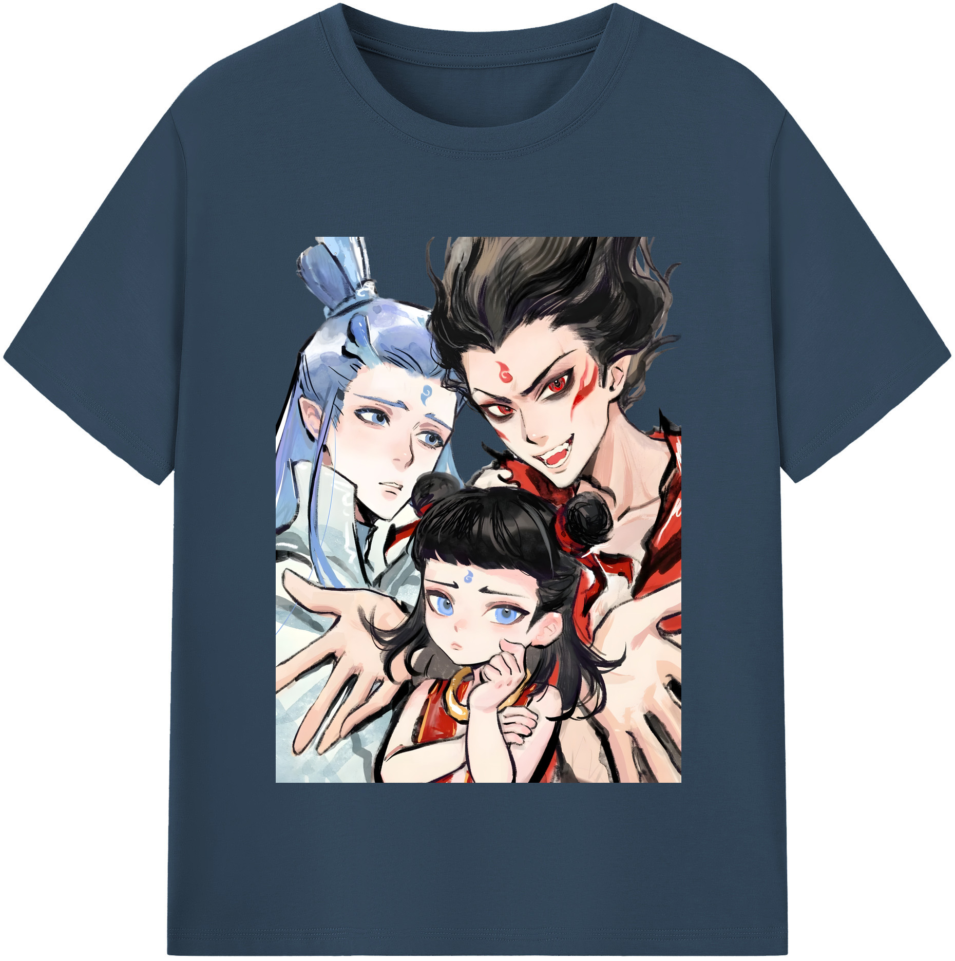 （画像用） Ne Zha 2 ナタ 魔童の大暴れ レディースカジュアルプリントTシャツ（綿100％）