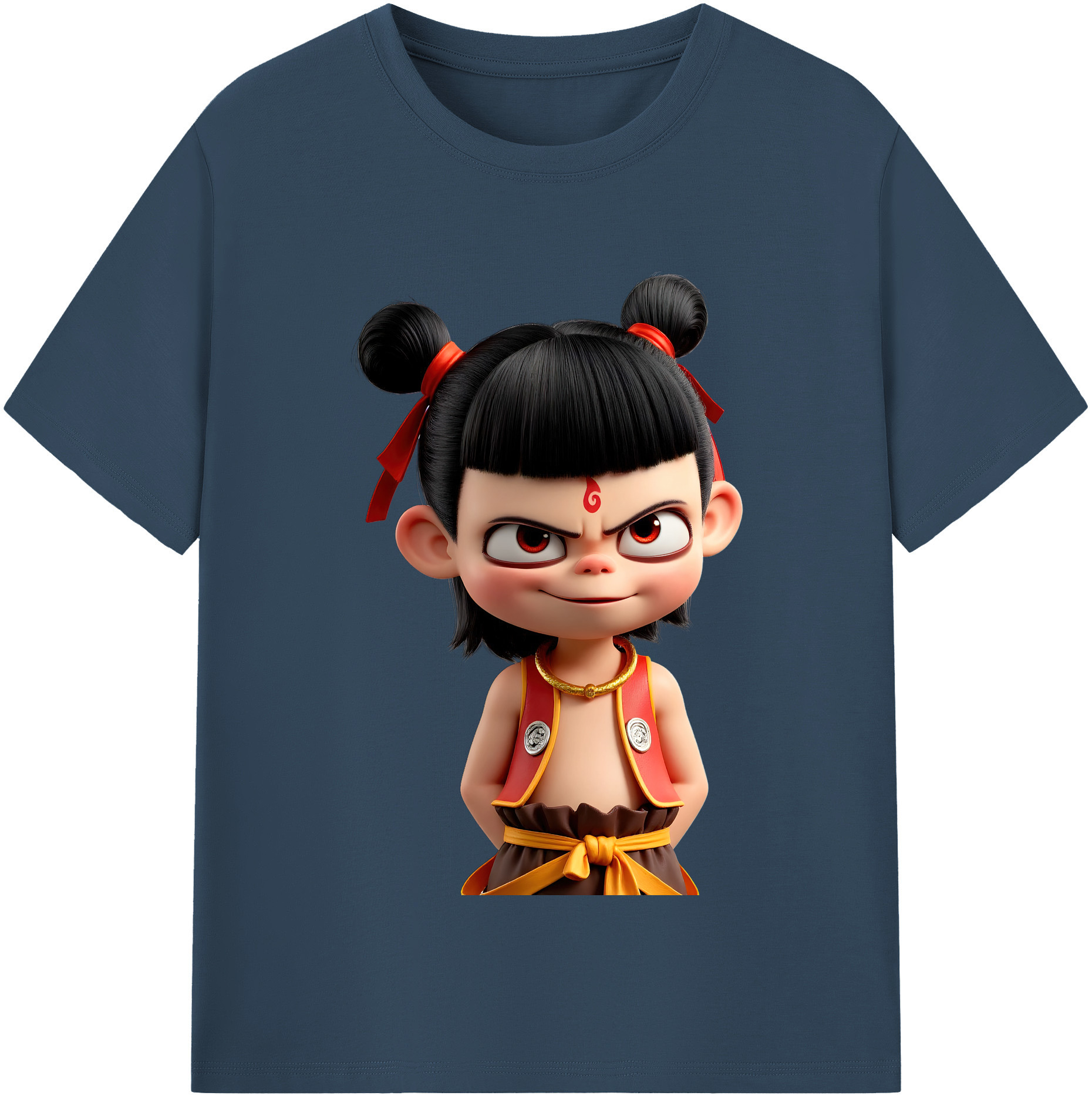 （画像用） Ne Zha 2 ナタ 魔童の大暴れ レディースカジュアルプリントTシャツ（綿100％）