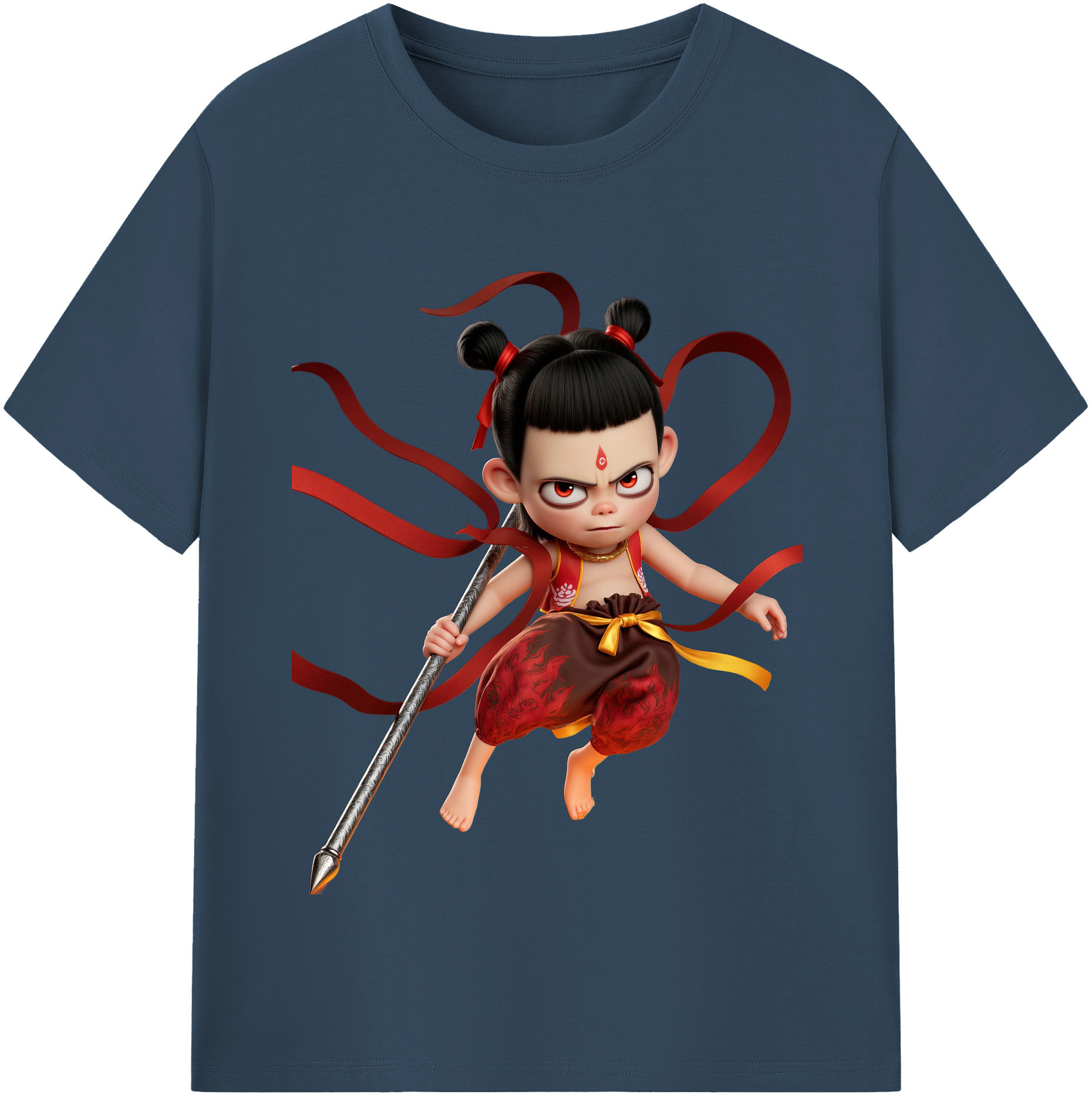 （画像用） Ne Zha 2 ナタ 魔童の大暴れ レディースカジュアルプリントTシャツ（綿100％）