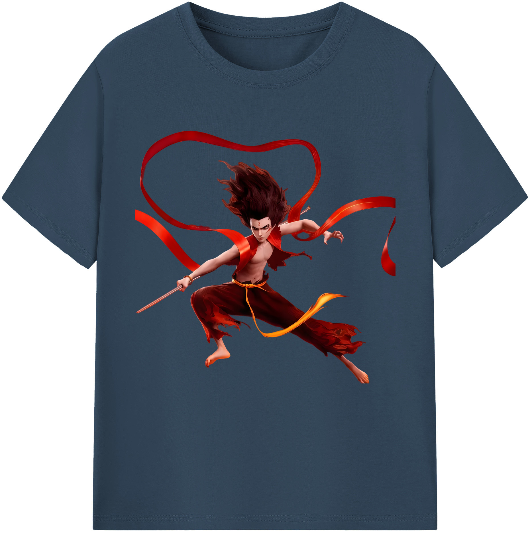 （画像用） Ne Zha 2 ナタ 魔童の大暴れ レディースカジュアルプリントTシャツ（綿100％）