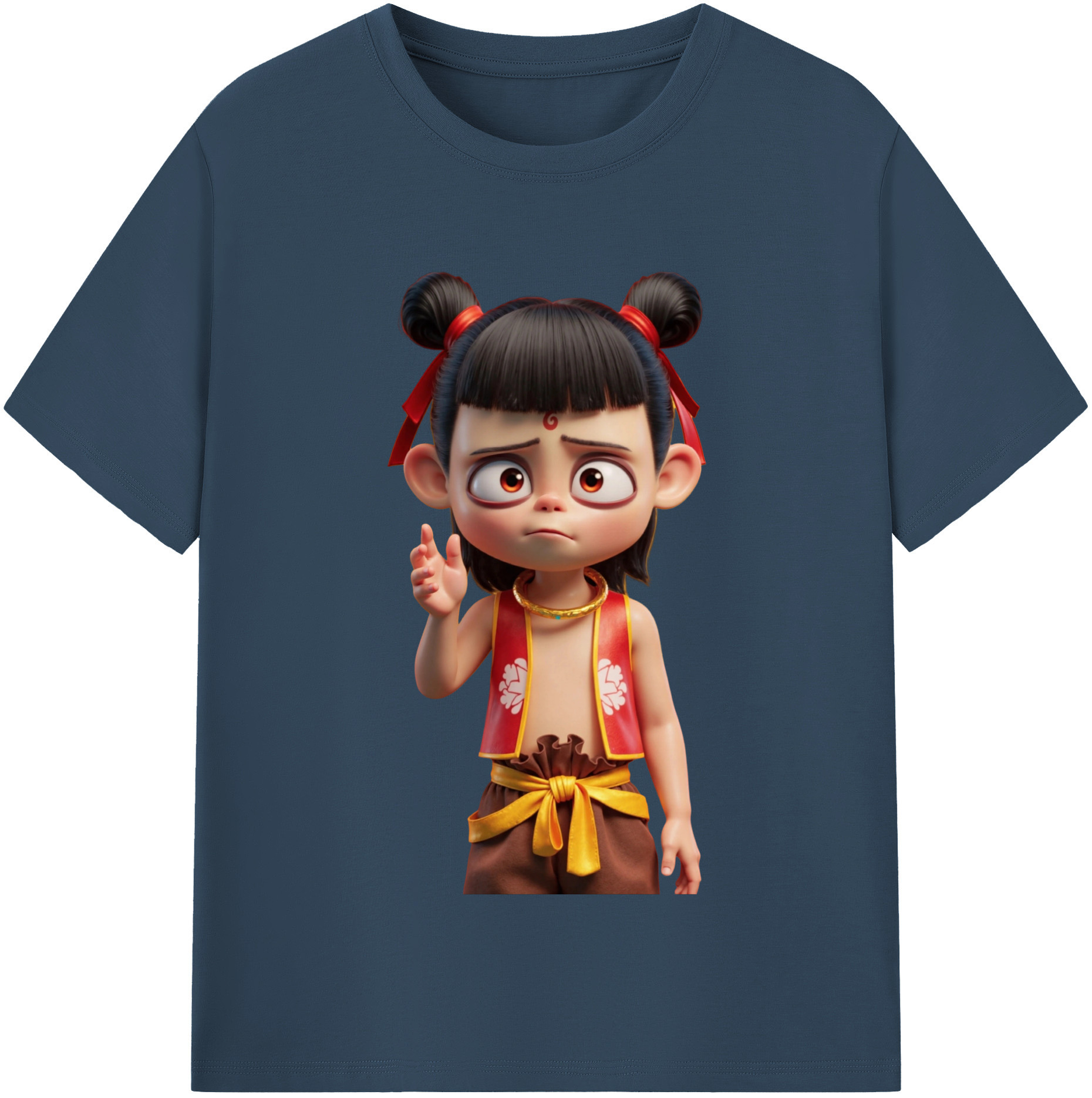 （画像用） Ne Zha 2 ナタ 魔童の大暴れ レディースカジュアルプリントTシャツ（綿100％）