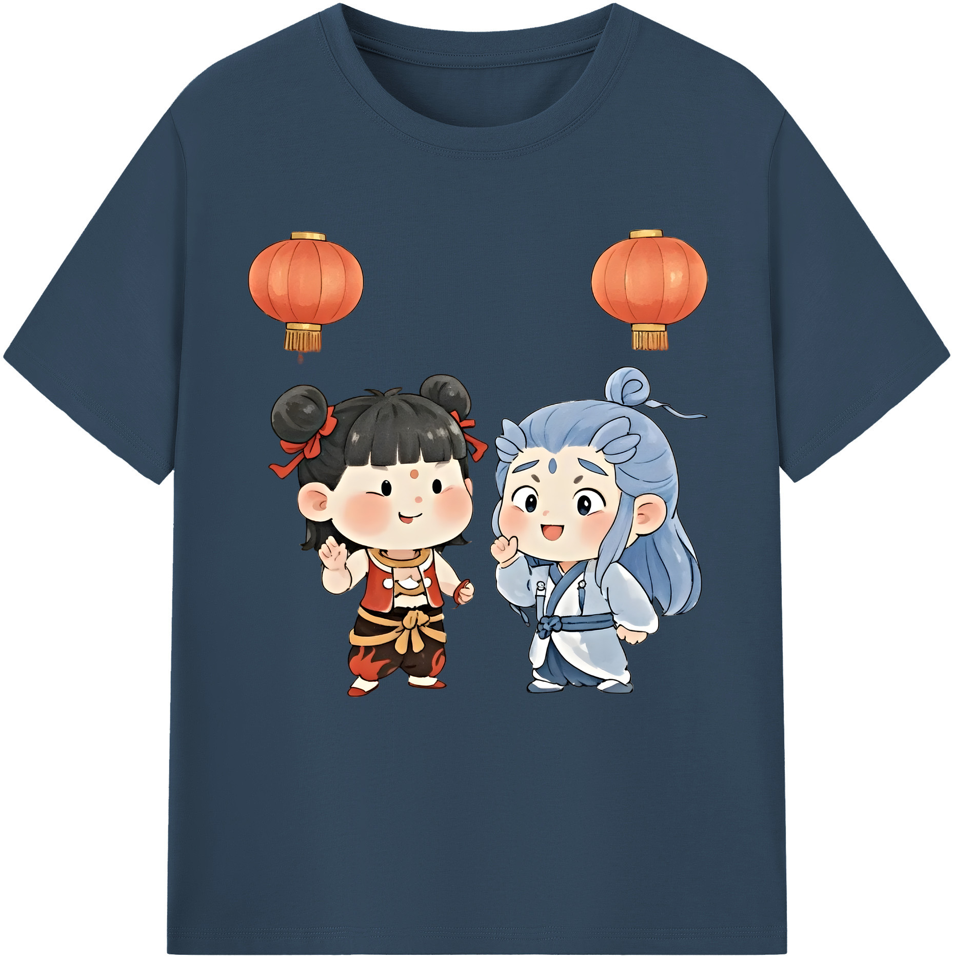 （画像用） Ne Zha 2 ナタ 魔童の大暴れ レディースカジュアルプリントTシャツ（綿100％）