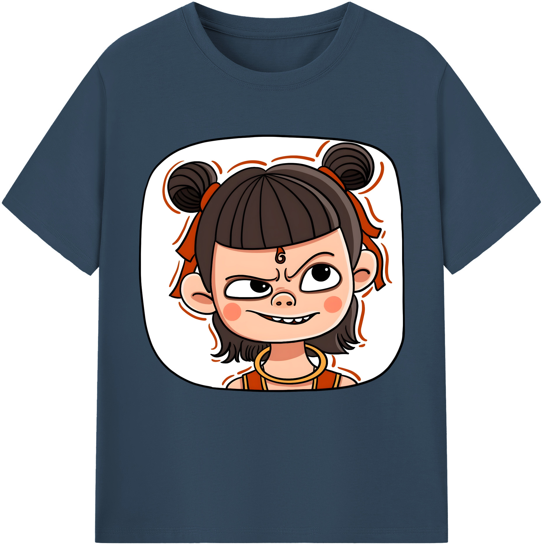 （画像用） Ne Zha 2 ナタ 魔童の大暴れ レディースカジュアルプリントTシャツ（綿100％）