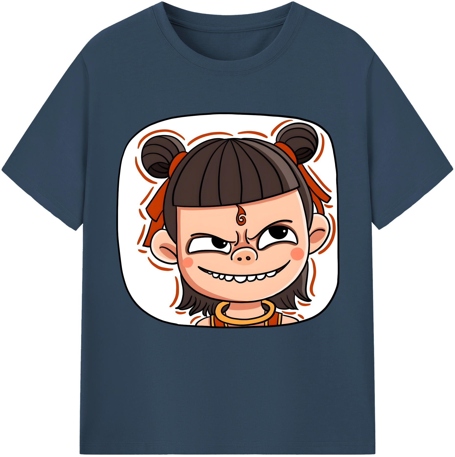 （画像用） Ne Zha 2 ナタ 魔童の大暴れ レディースカジュアルプリントTシャツ（綿100％）