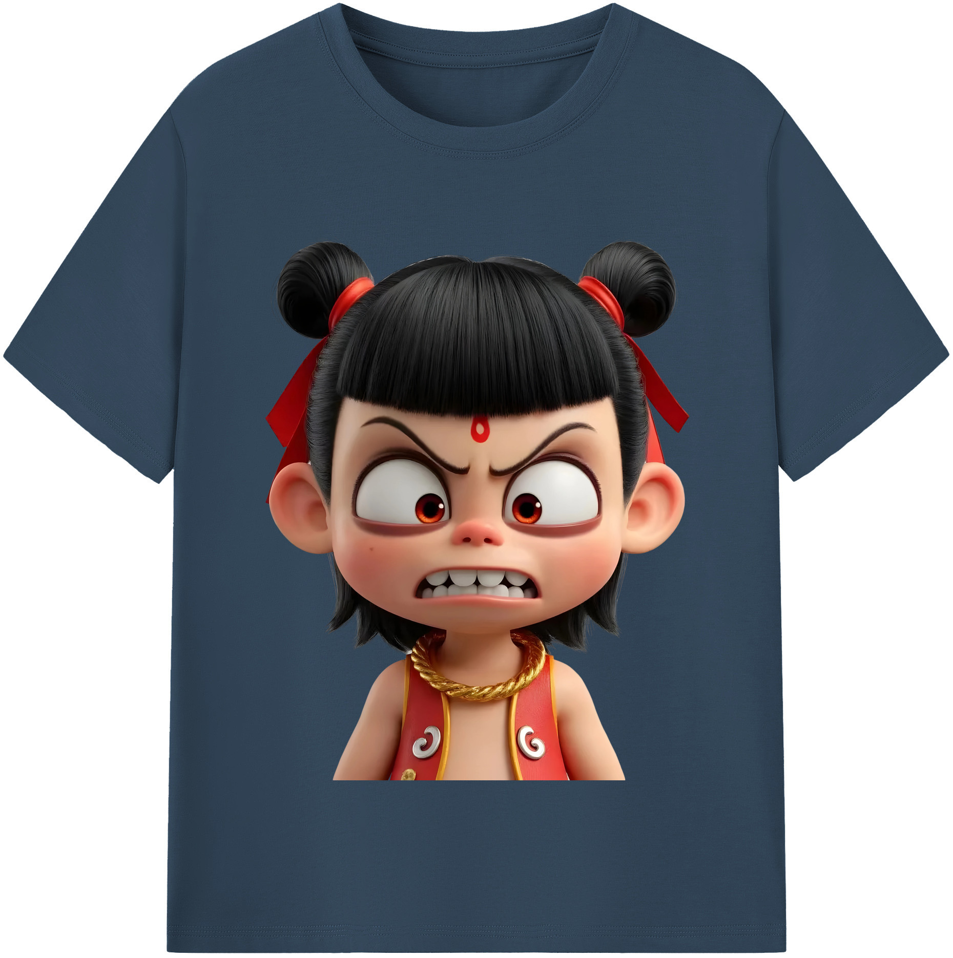 （画像用） Ne Zha 2 ナタ 魔童の大暴れ レディースカジュアルプリントTシャツ（綿100％）
