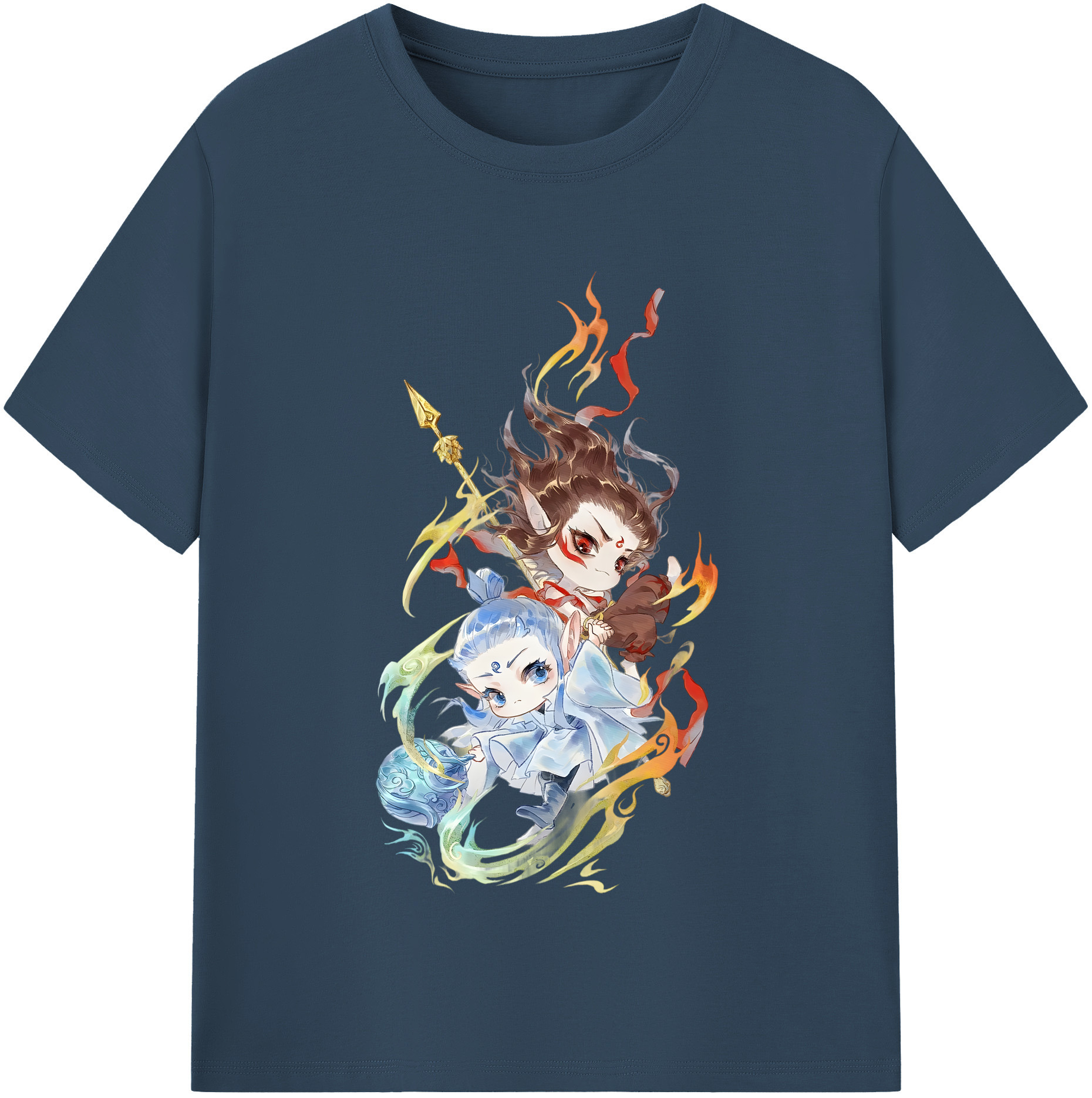 （画像用） Ne Zha 2 ナタ 魔童の大暴れ レディースカジュアルプリントTシャツ（綿100％）