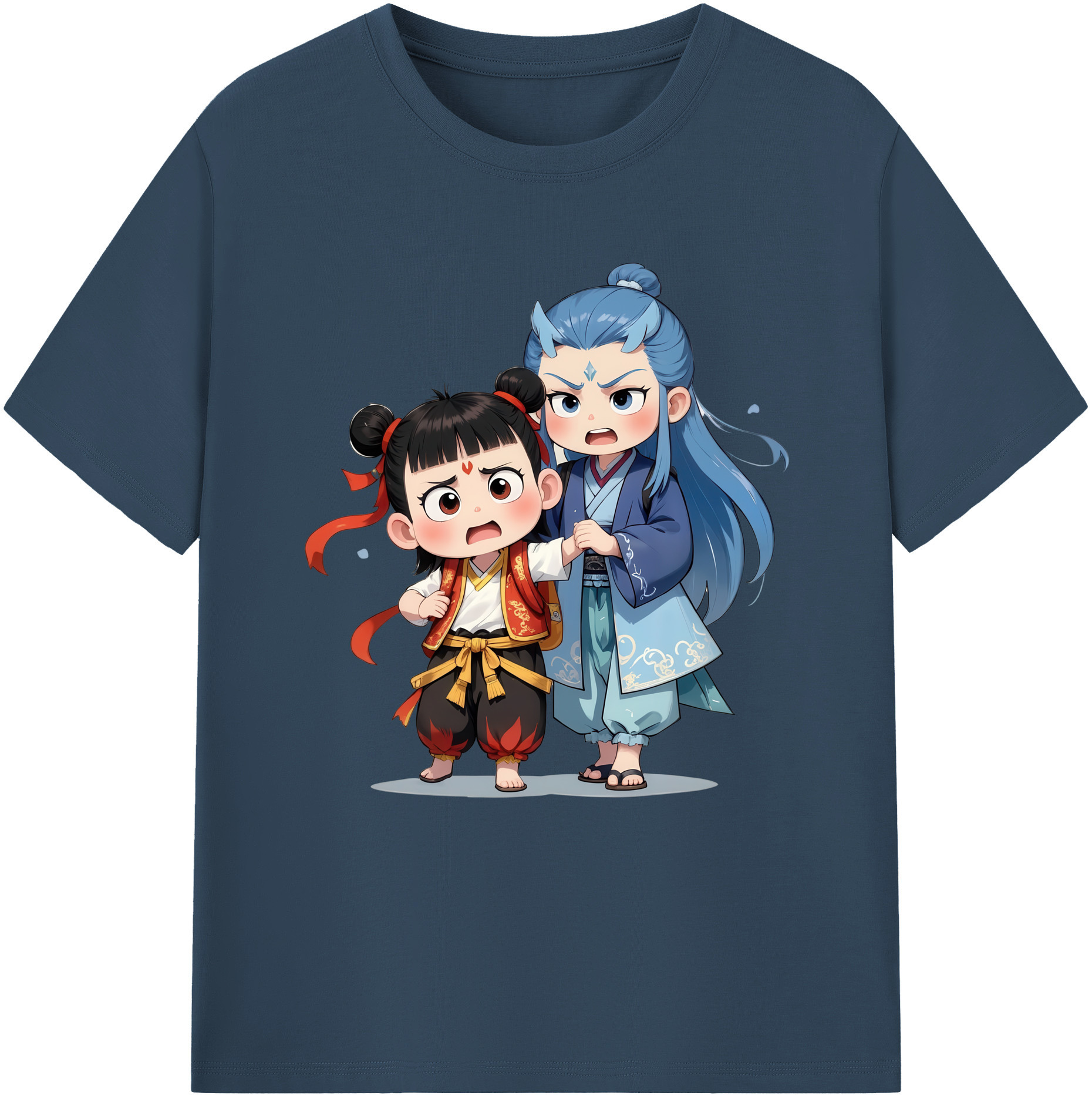 （画像用） Ne Zha 2 ナタ 魔童の大暴れ レディースカジュアルプリントTシャツ（綿100％）