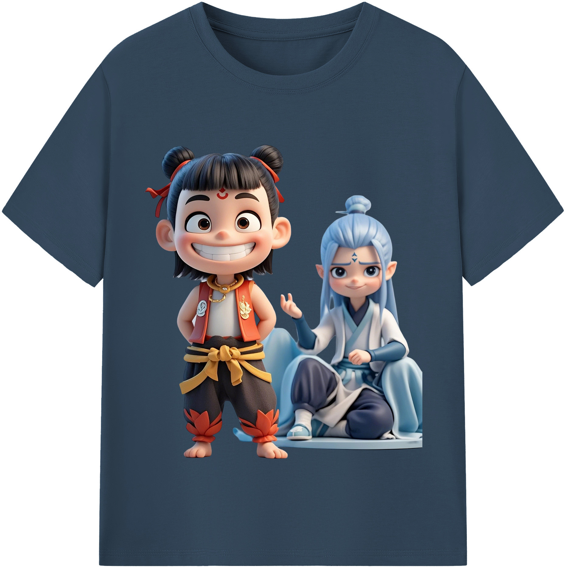 （画像用） Ne Zha 2 ナタ 魔童の大暴れ レディースカジュアルプリントTシャツ（綿100％）