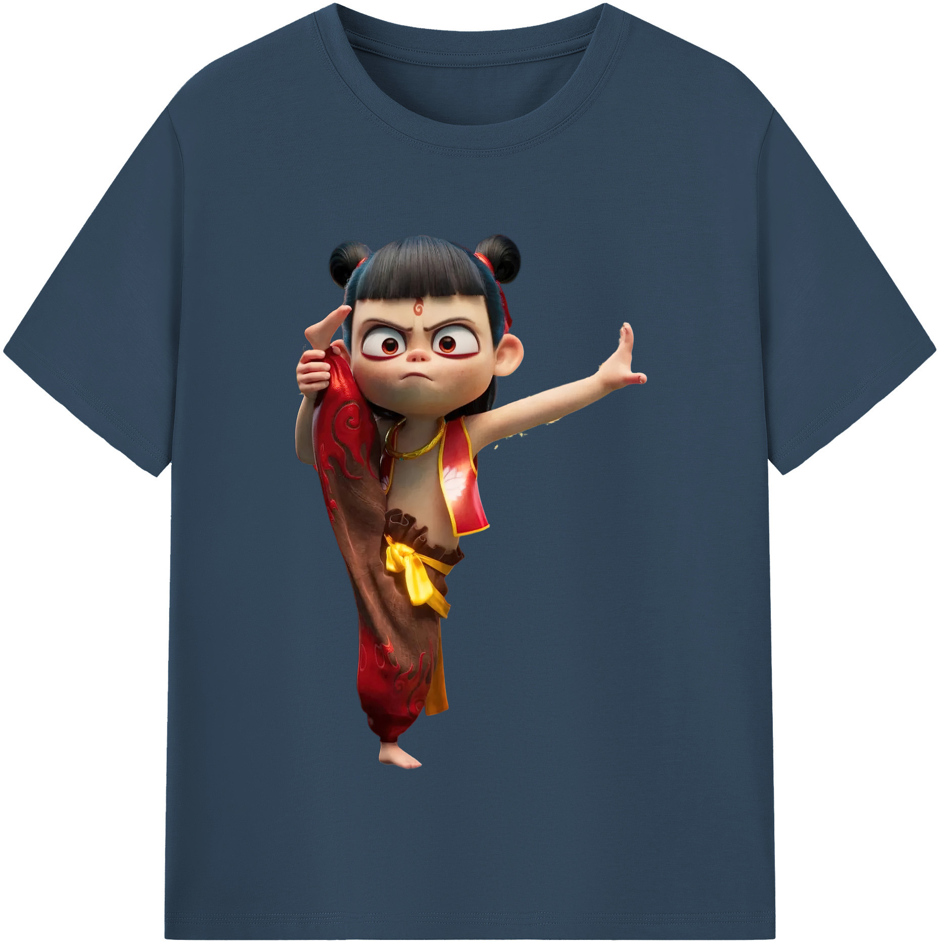（画像用） Ne Zha 2 ナタ 魔童の大暴れ レディースカジュアルプリントTシャツ（綿100％）