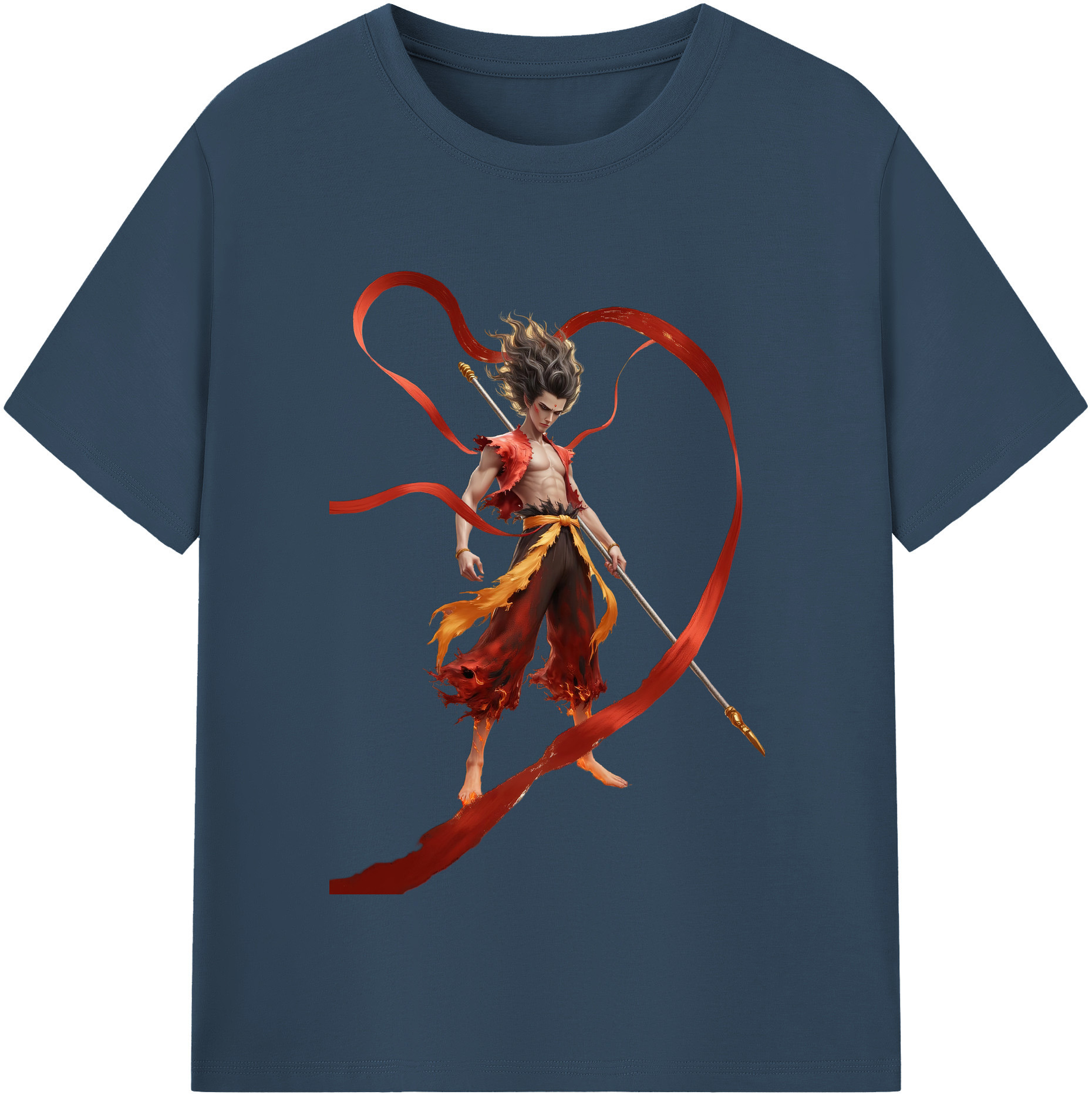 （画像用） Ne Zha 2 ナタ 魔童の大暴れ レディースカジュアルプリントTシャツ（綿100％）