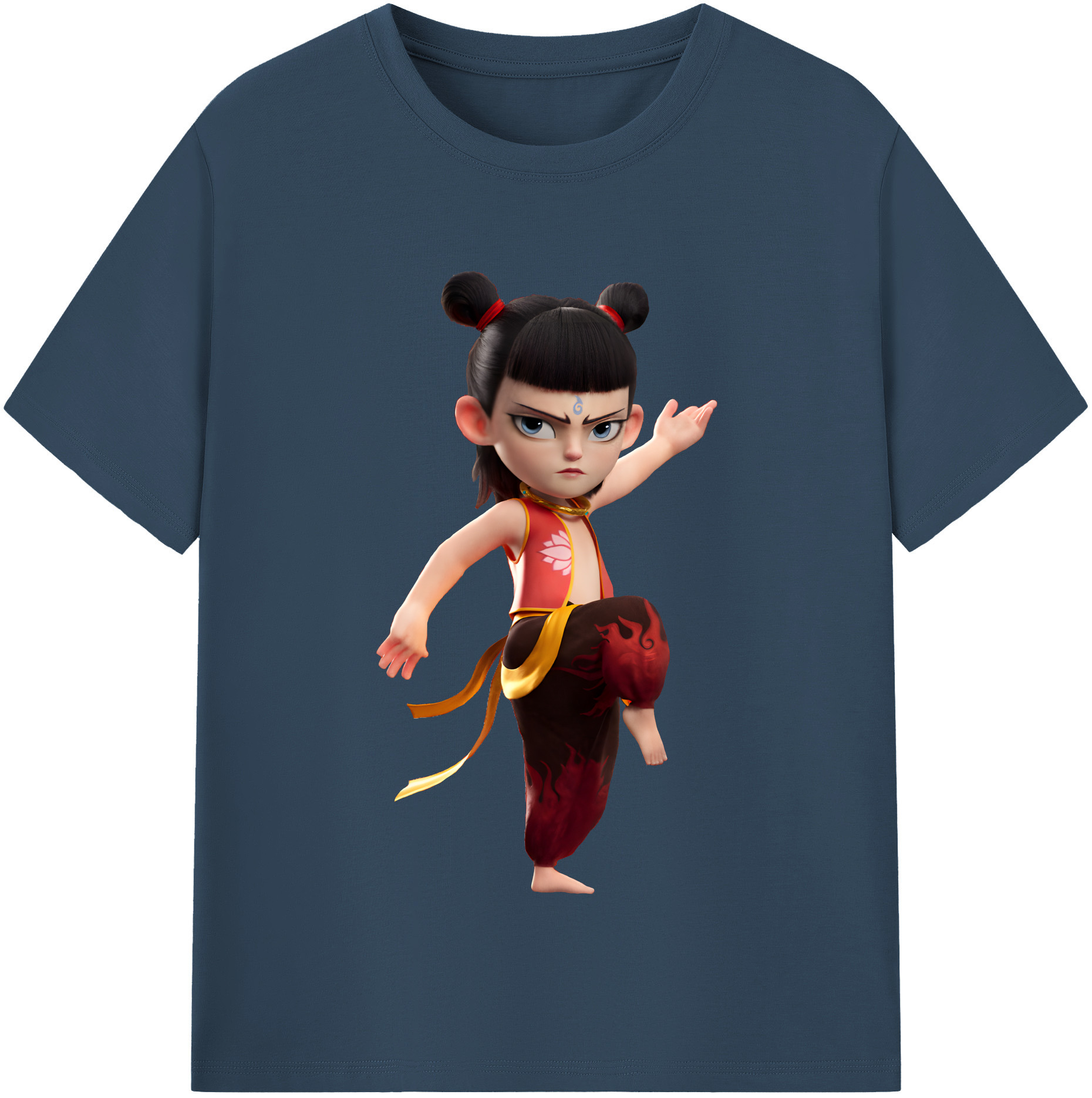 （画像用） Ne Zha 2 ナタ 魔童の大暴れ レディースカジュアルプリントTシャツ（綿100％）
