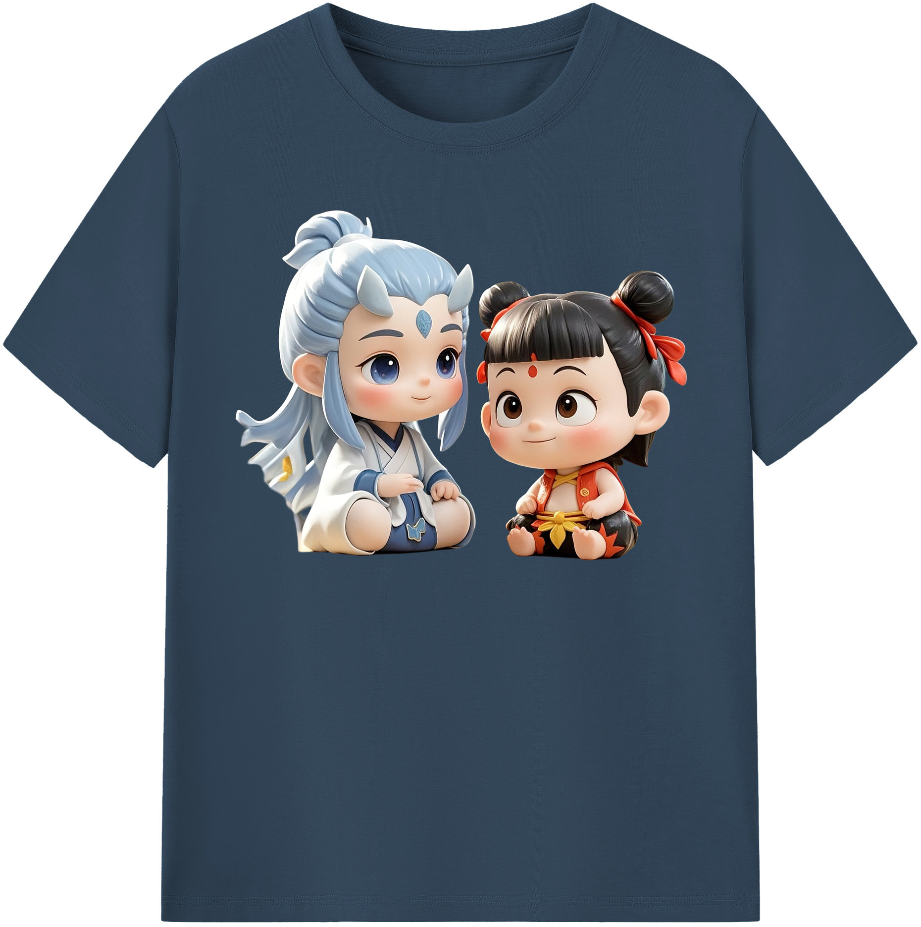 （画像用） Ne Zha 2 ナタ 魔童の大暴れ レディースカジュアルプリントTシャツ（綿100％）