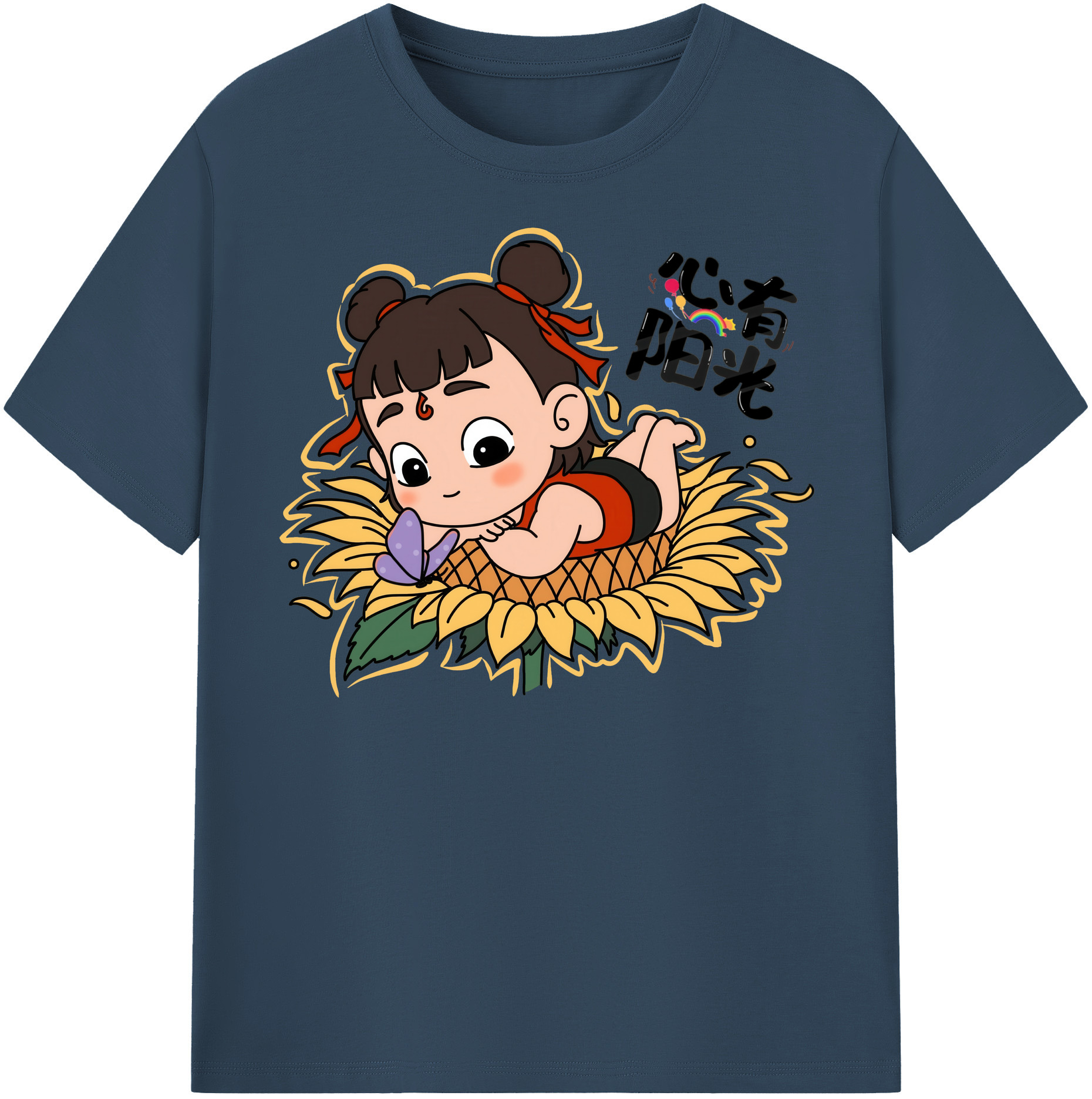 （画像用） Ne Zha 2 ナタ 魔童の大暴れ レディースカジュアルプリントTシャツ（綿100％）