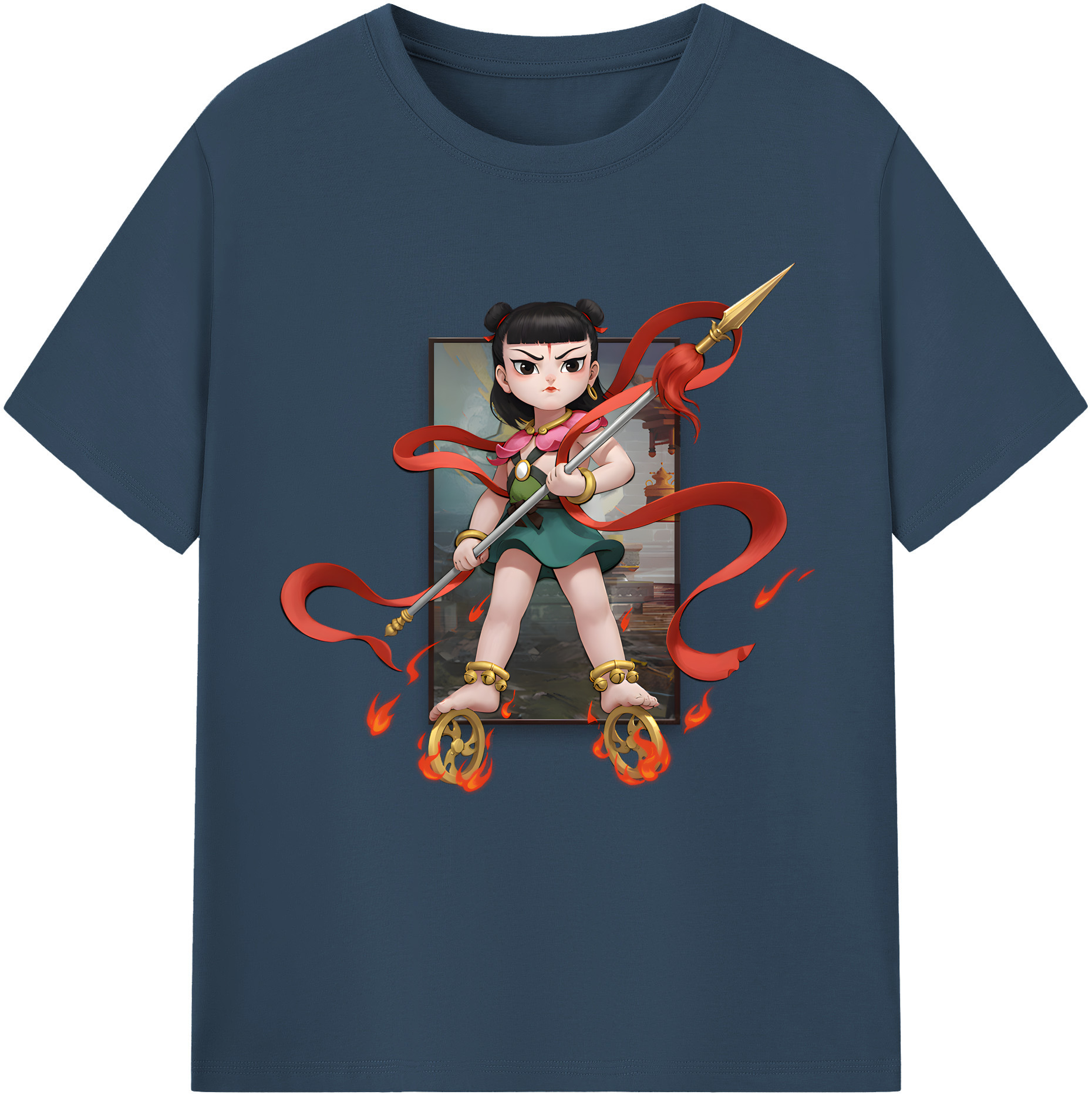 （画像用） Ne Zha 2 ナタ 魔童の大暴れ レディースカジュアルプリントTシャツ（綿100％）