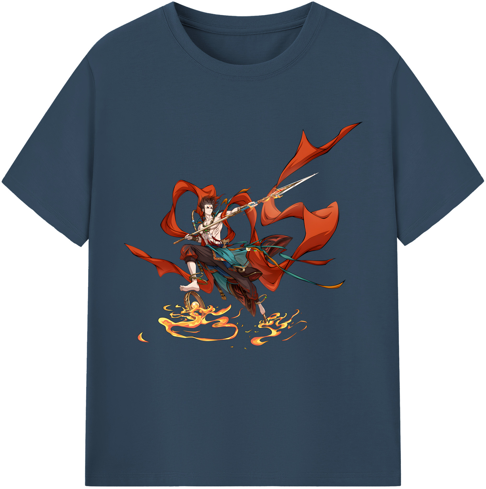 （画像用） Ne Zha 2 ナタ 魔童の大暴れ レディースカジュアルプリントTシャツ（綿100％）