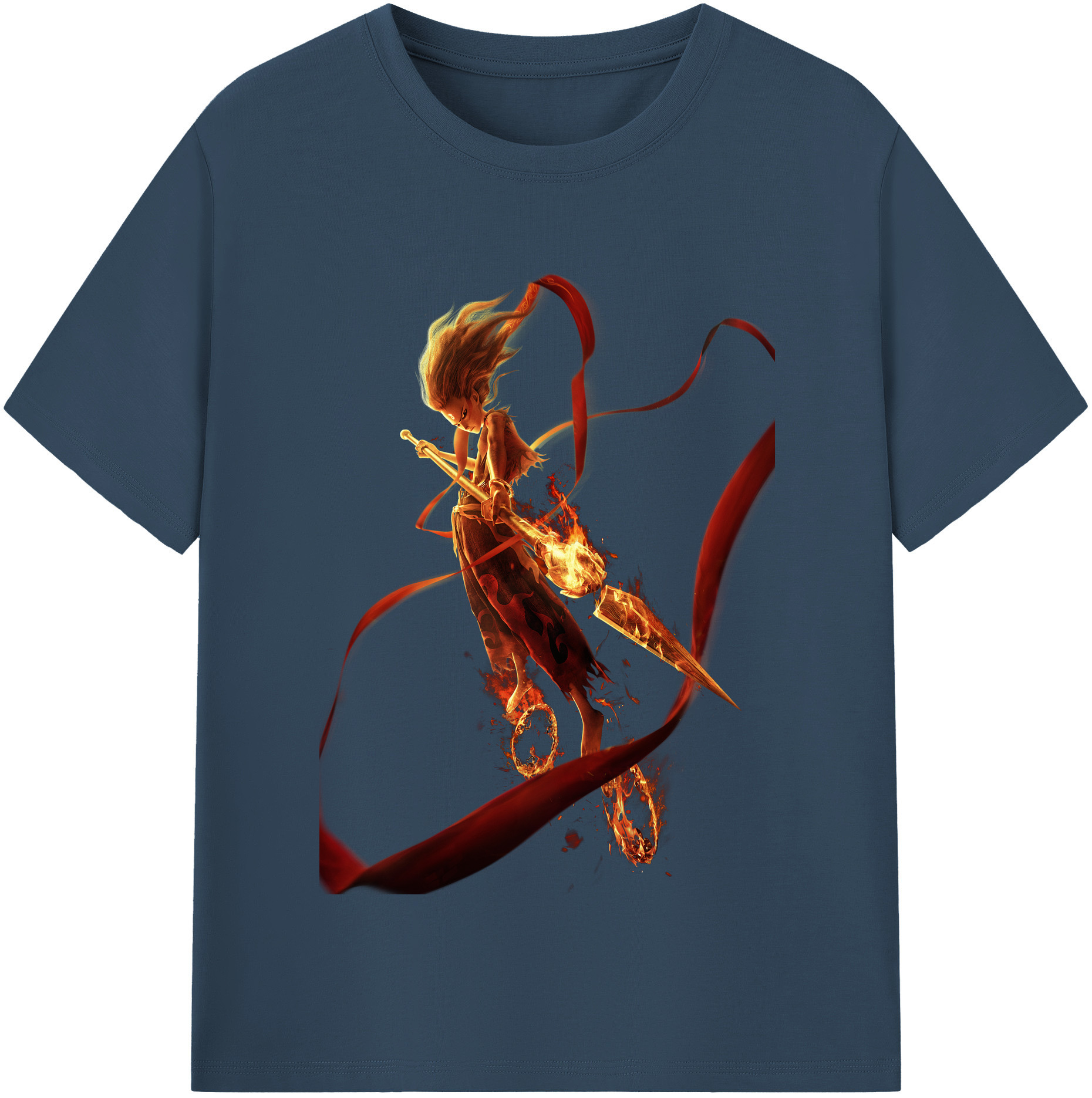 （画像用） Ne Zha 2 ナタ 魔童の大暴れ レディースカジュアルプリントTシャツ（綿100％）