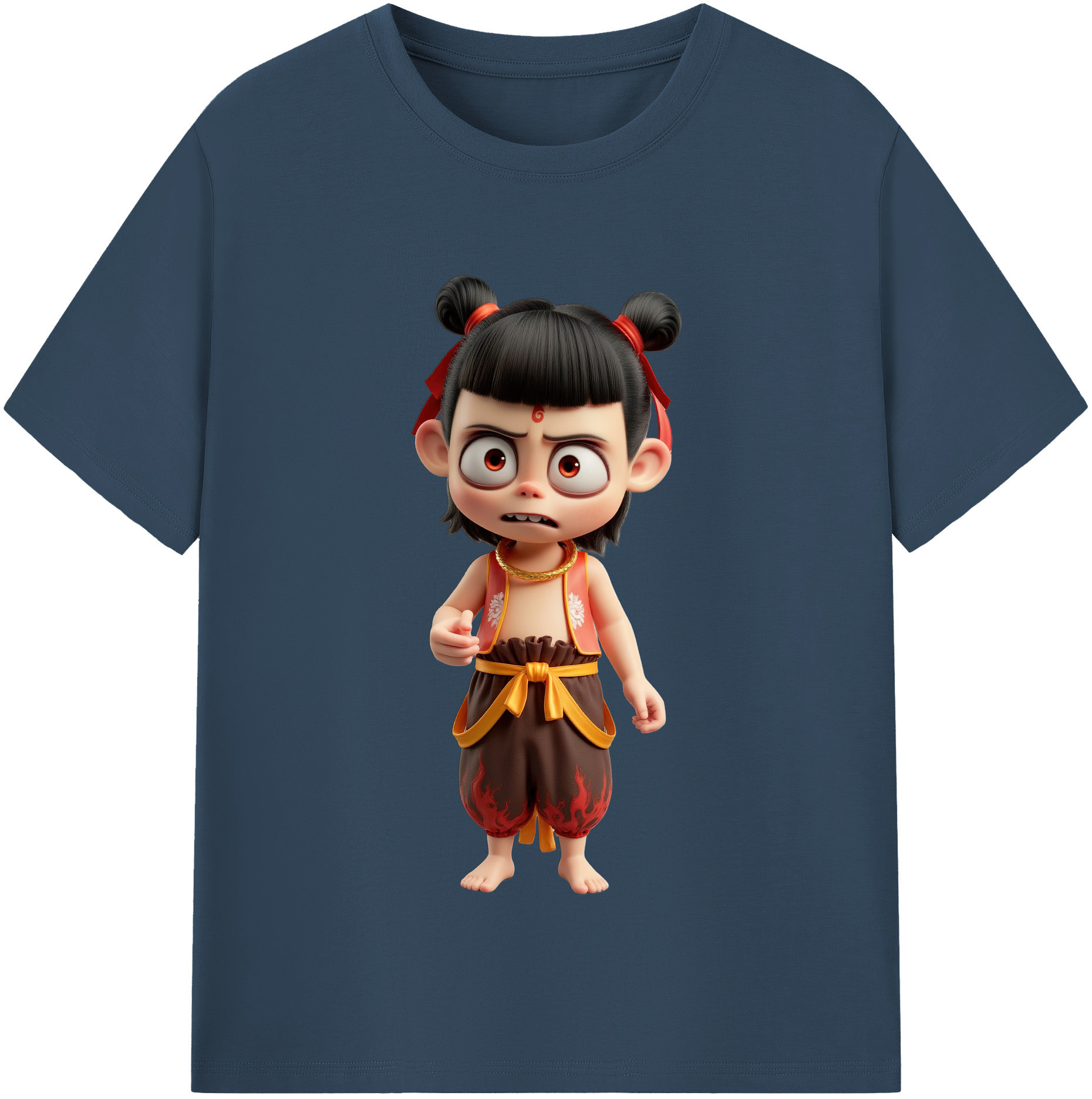 （画像用） Ne Zha 2 ナタ 魔童の大暴れ レディースカジュアルプリントTシャツ（綿100％）