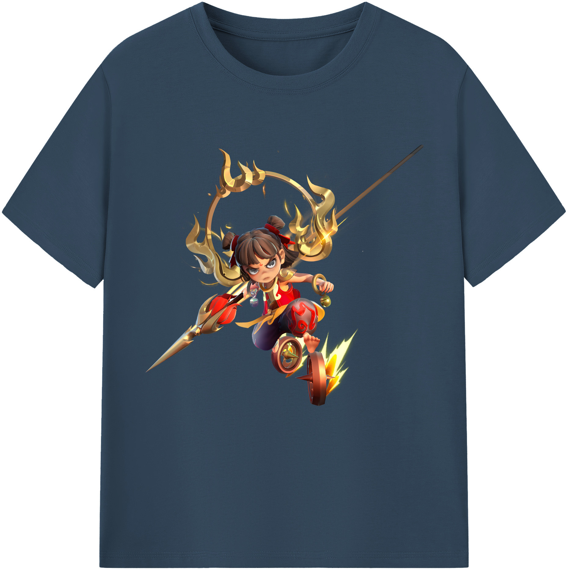 （画像用） Ne Zha 2 ナタ 魔童の大暴れ レディースカジュアルプリントTシャツ（綿100％）