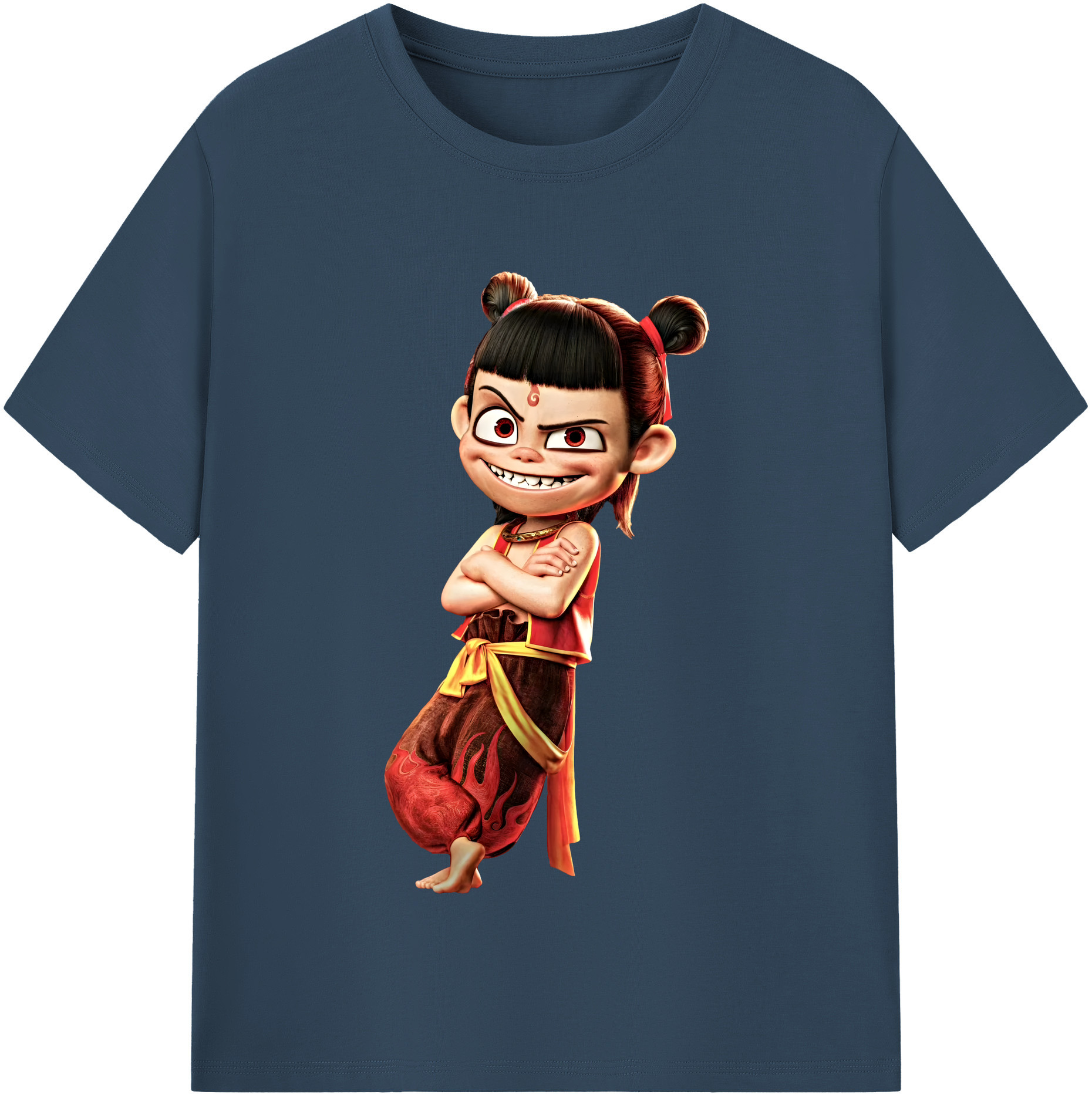 （画像用） Ne Zha 2 ナタ 魔童の大暴れ レディースカジュアルプリントTシャツ（綿100％）