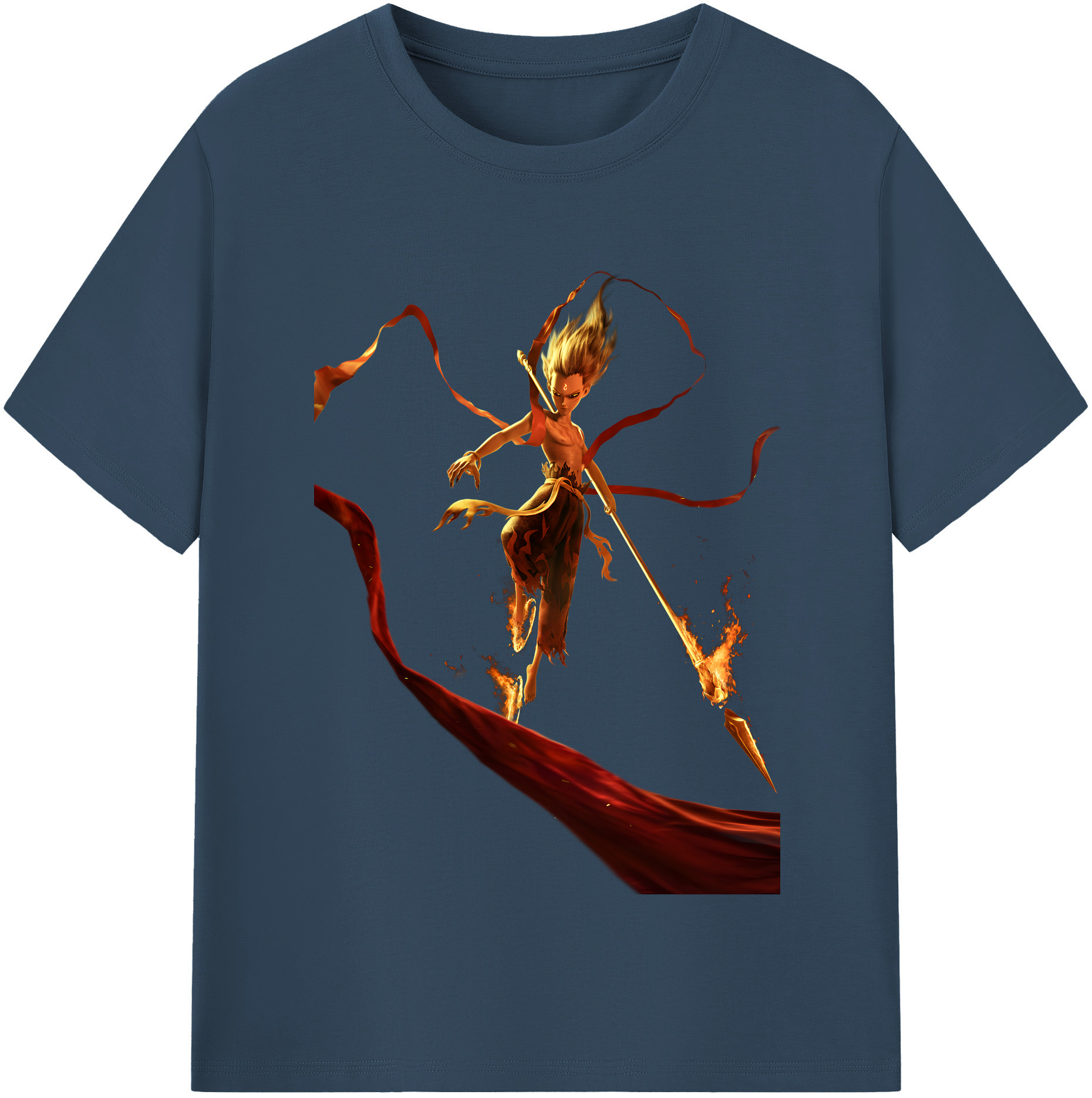 （画像用） Ne Zha 2 ナタ 魔童の大暴れ レディースカジュアルプリントTシャツ（綿100％）