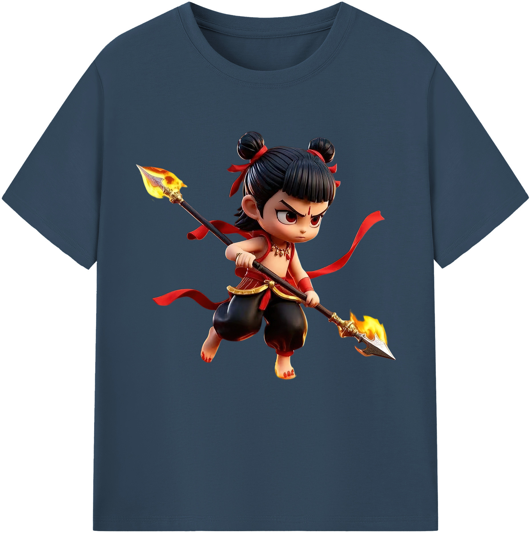 （画像用） Ne Zha 2 ナタ 魔童の大暴れ レディースカジュアルプリントTシャツ（綿100％）