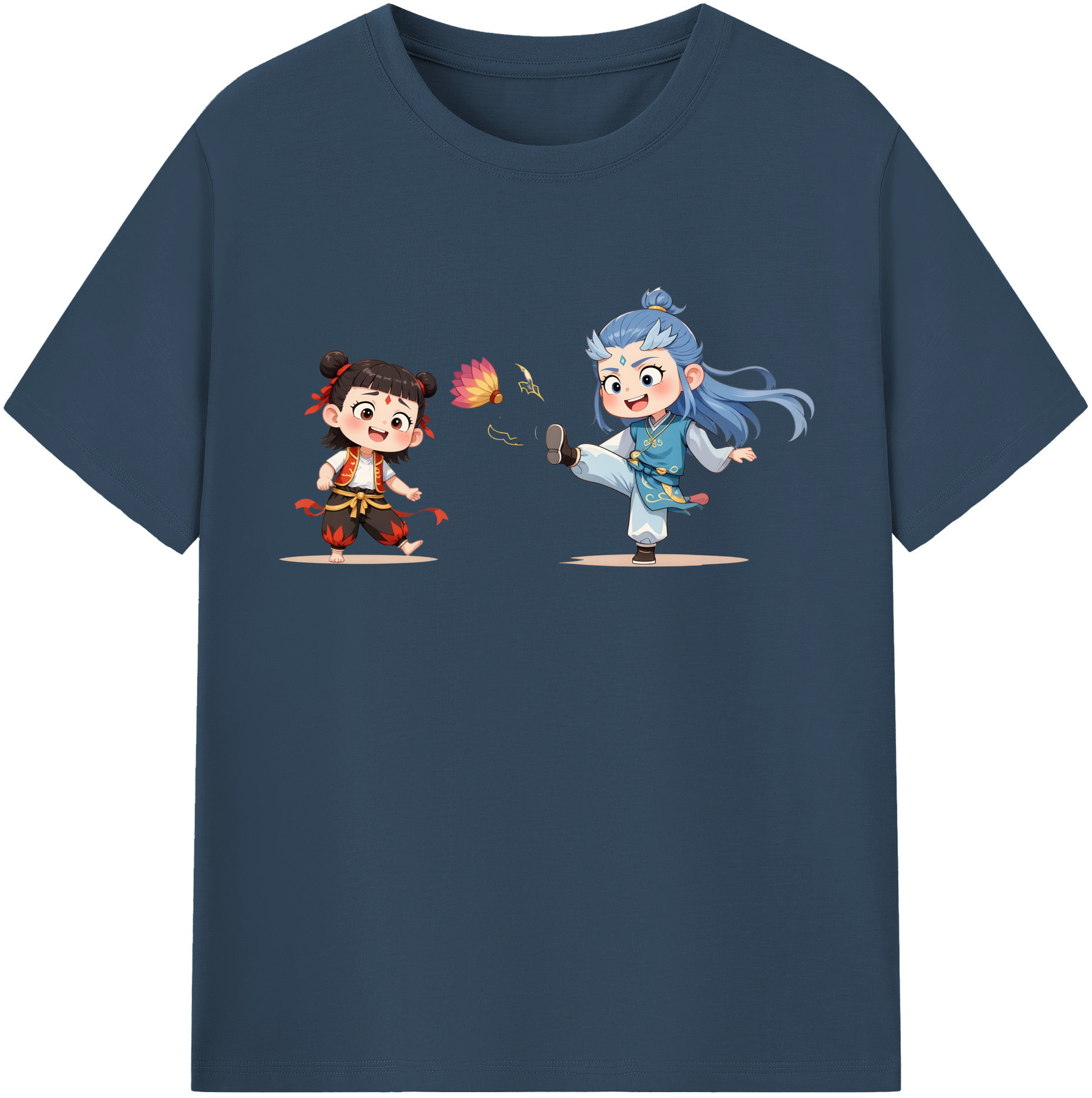 （画像用） Ne Zha 2 ナタ 魔童の大暴れ レディースカジュアルプリントTシャツ（綿100％）
