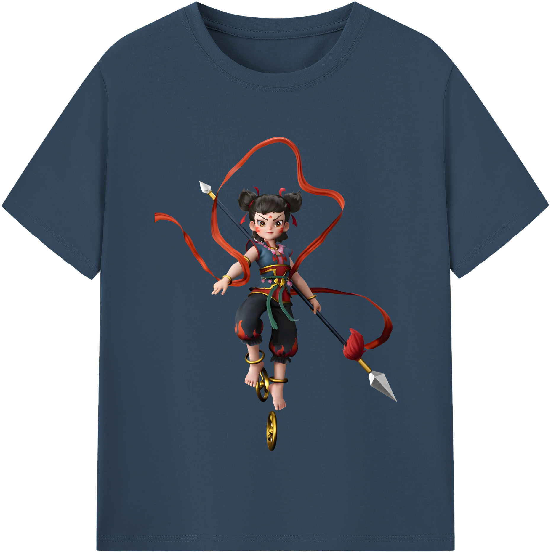 （画像用） Ne Zha 2 ナタ 魔童の大暴れ レディースカジュアルプリントTシャツ（綿100％）