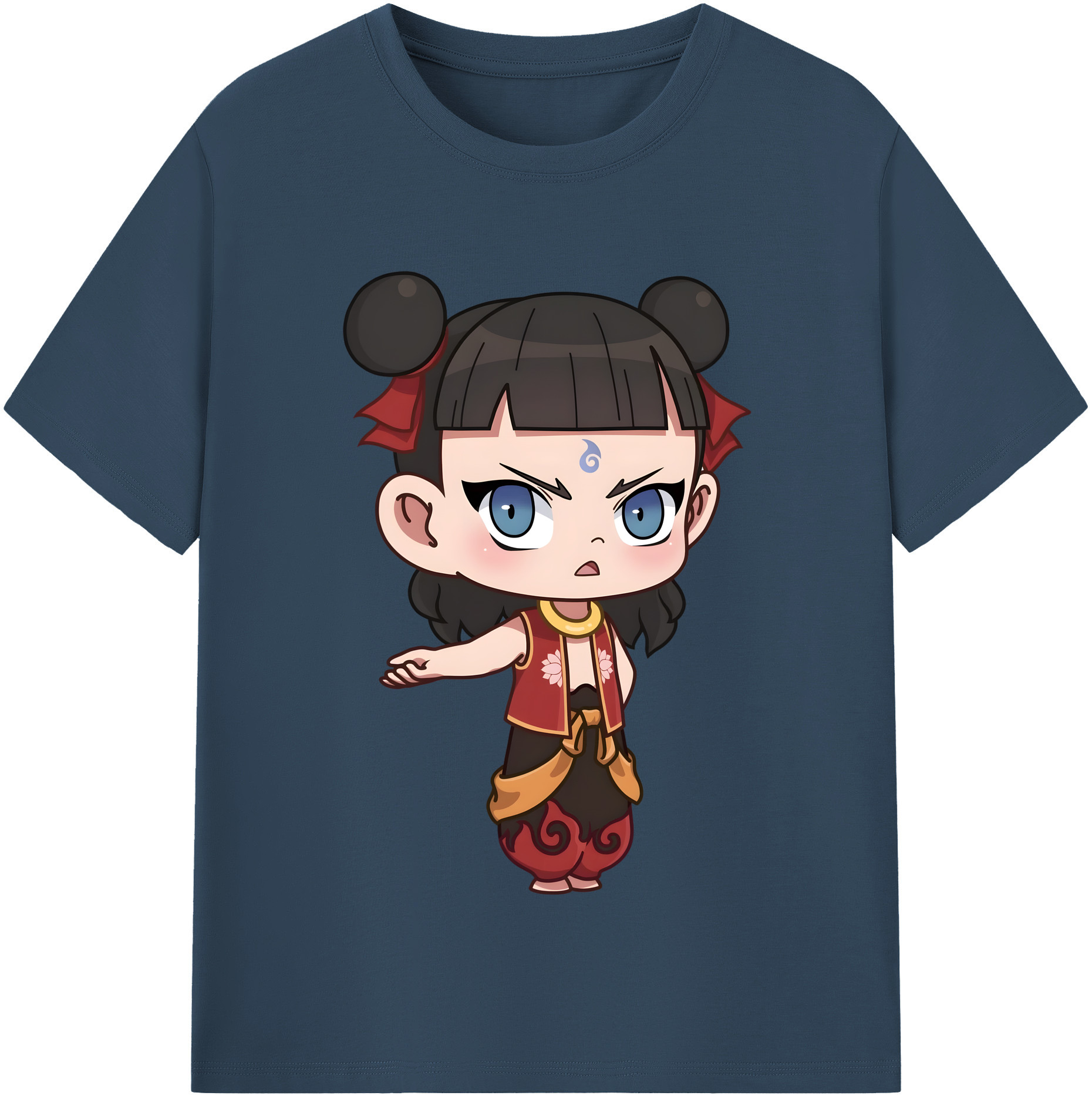（画像用） Ne Zha 2 ナタ 魔童の大暴れ レディースカジュアルプリントTシャツ（綿100％）
